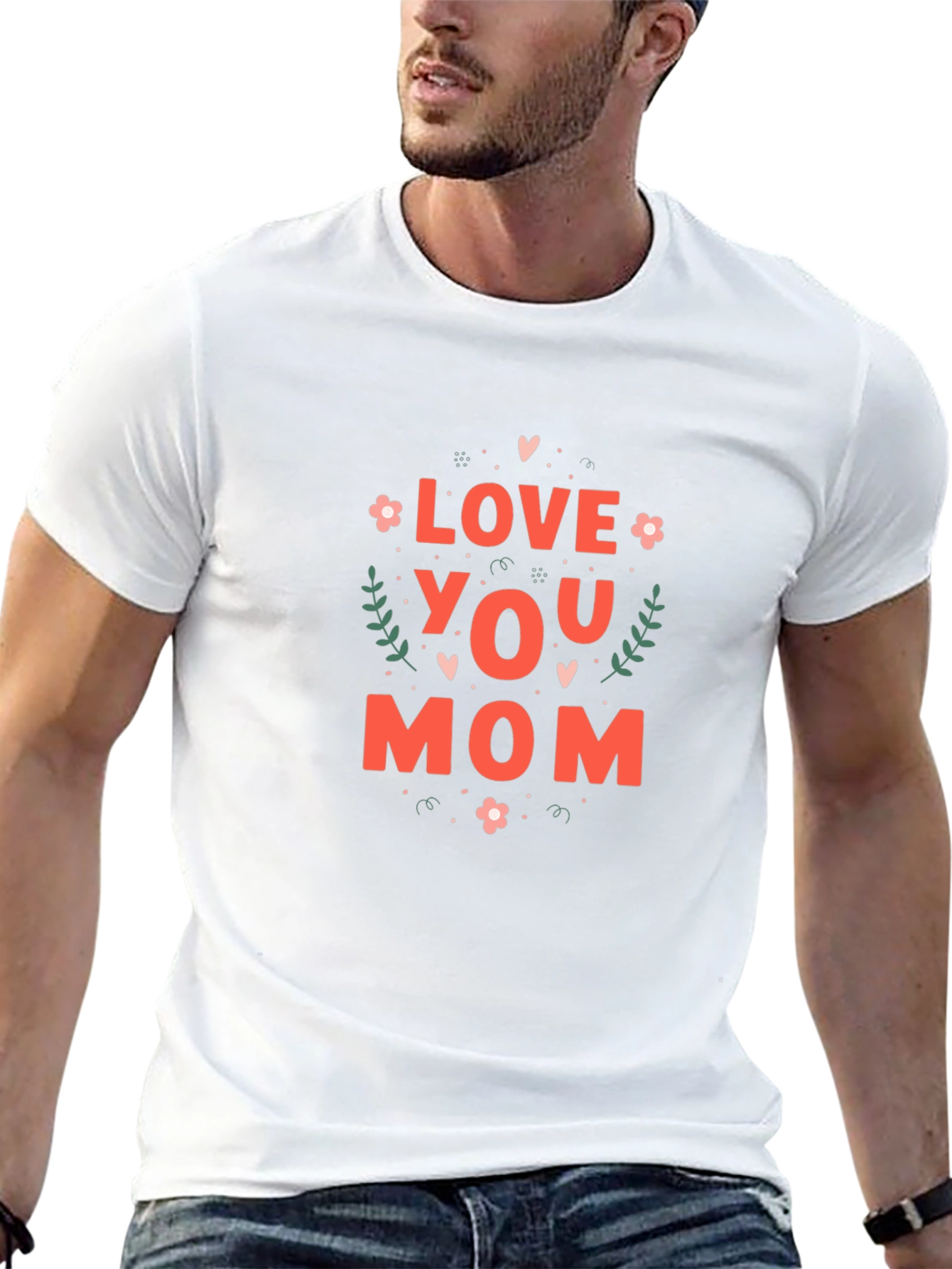 Love You Mom Graphic T-Shirt - Black
