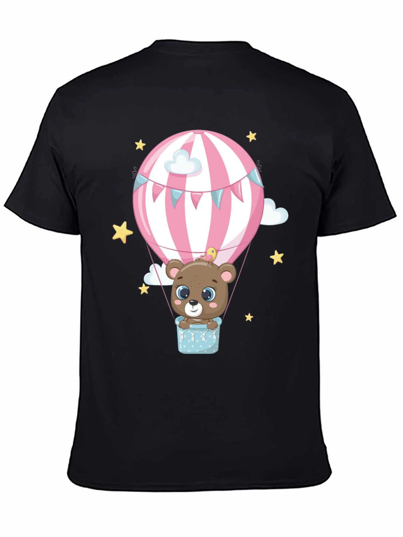 Cute Bear Hot Air Balloon Graphic Tee