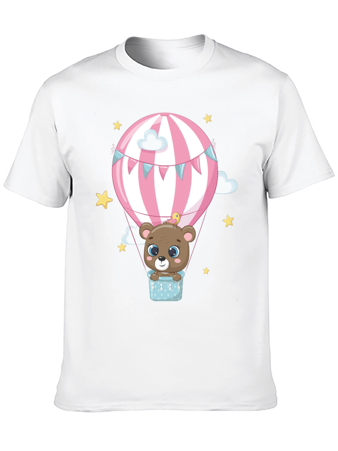 Cute Bear Hot Air Balloon Graphic Tee