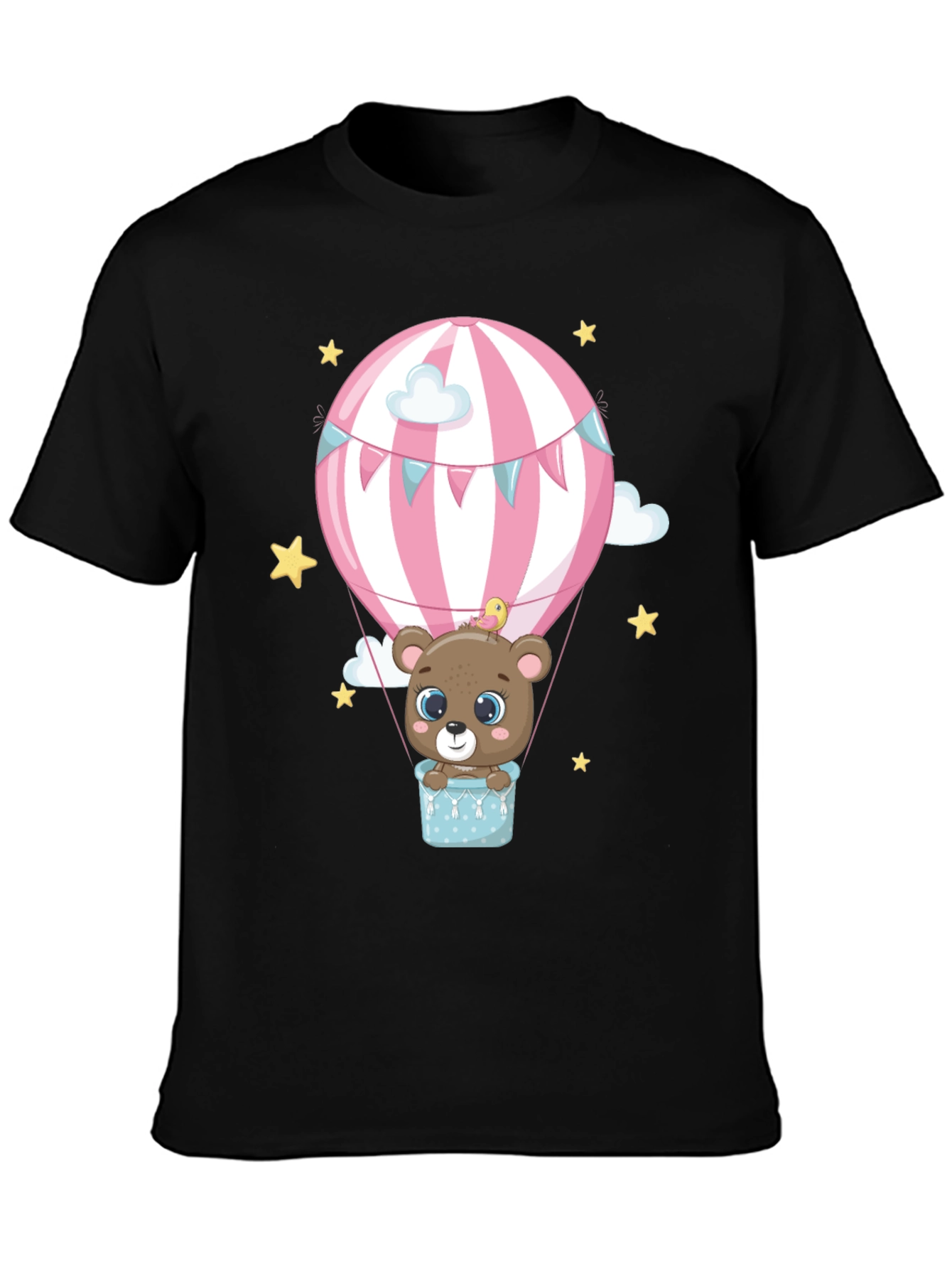 Cute Bear Hot Air Balloon Graphic Tee