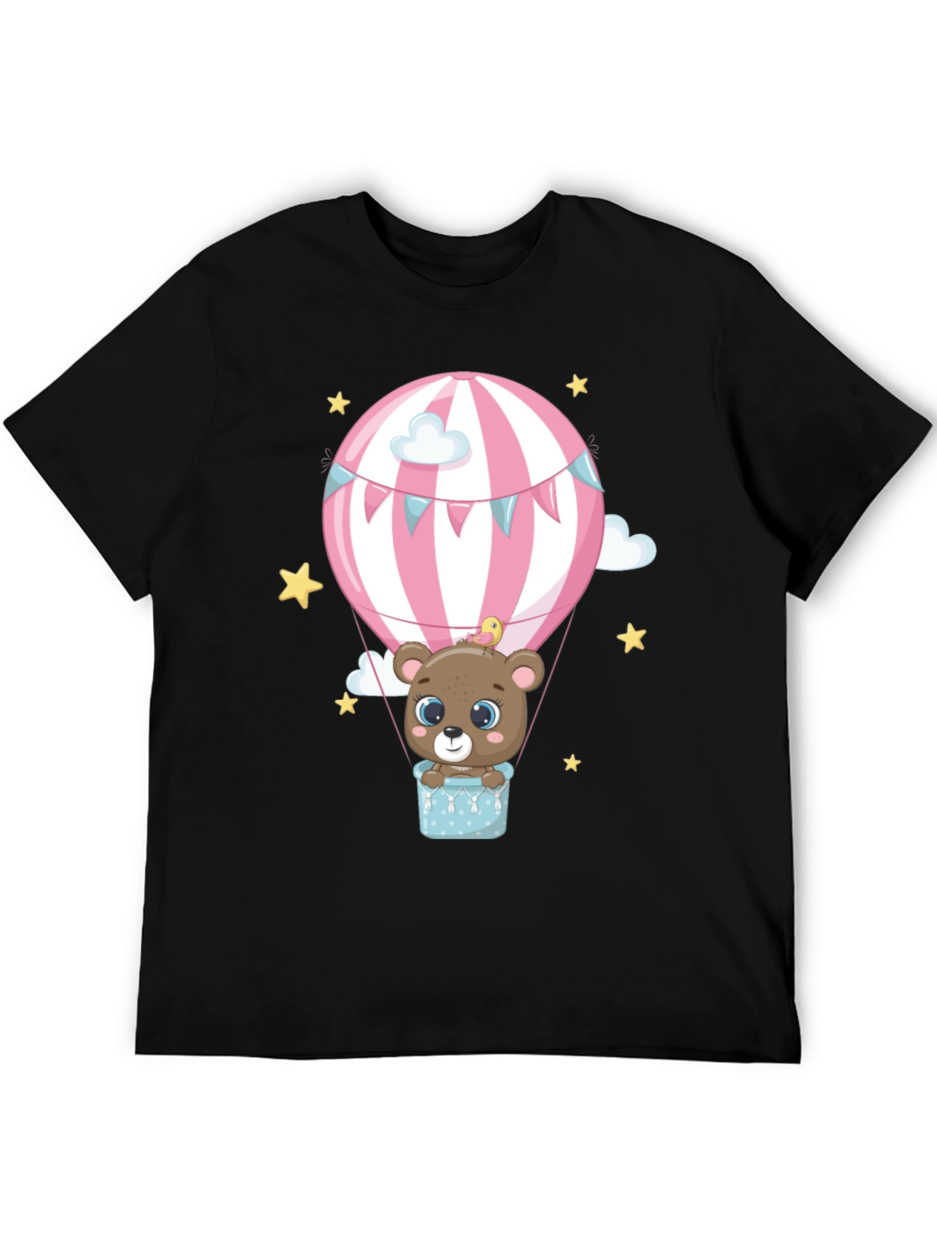 Cute Bear Hot Air Balloon Graphic Tee