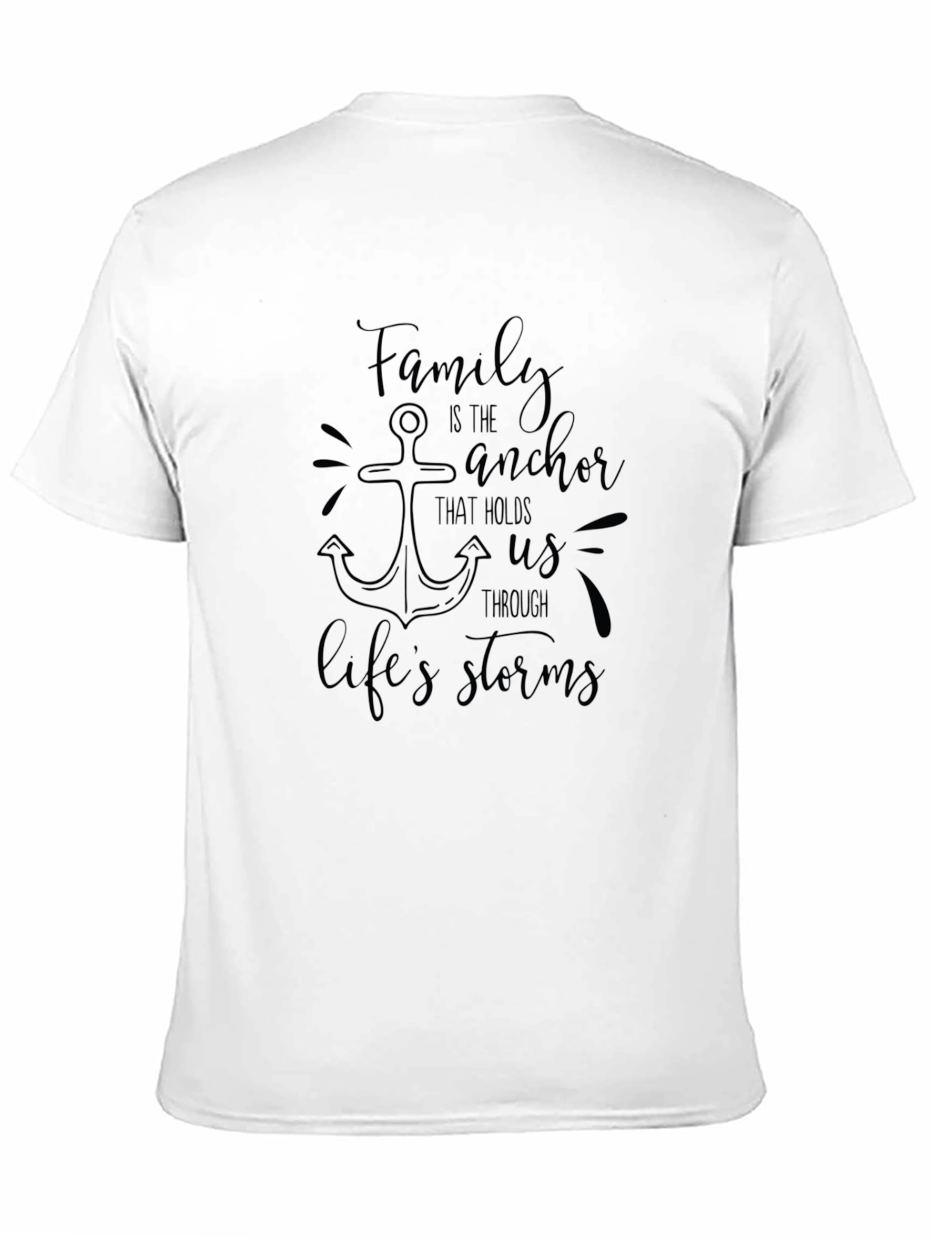 Family Anchor Graphic Tee - Black Crew Neck