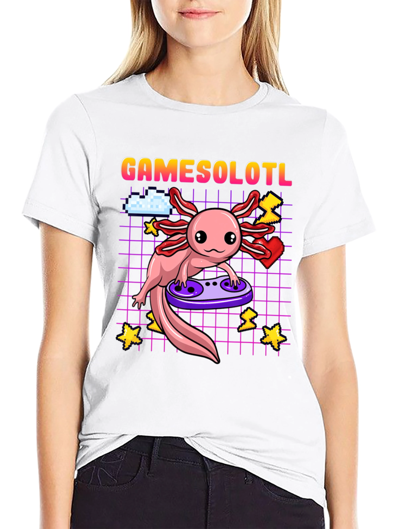 Gamesolotl T-Shirt Axolotl Gamer