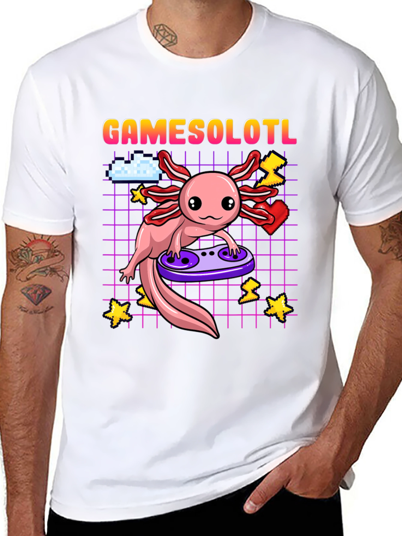 Gamesolotl T-Shirt Axolotl Gamer