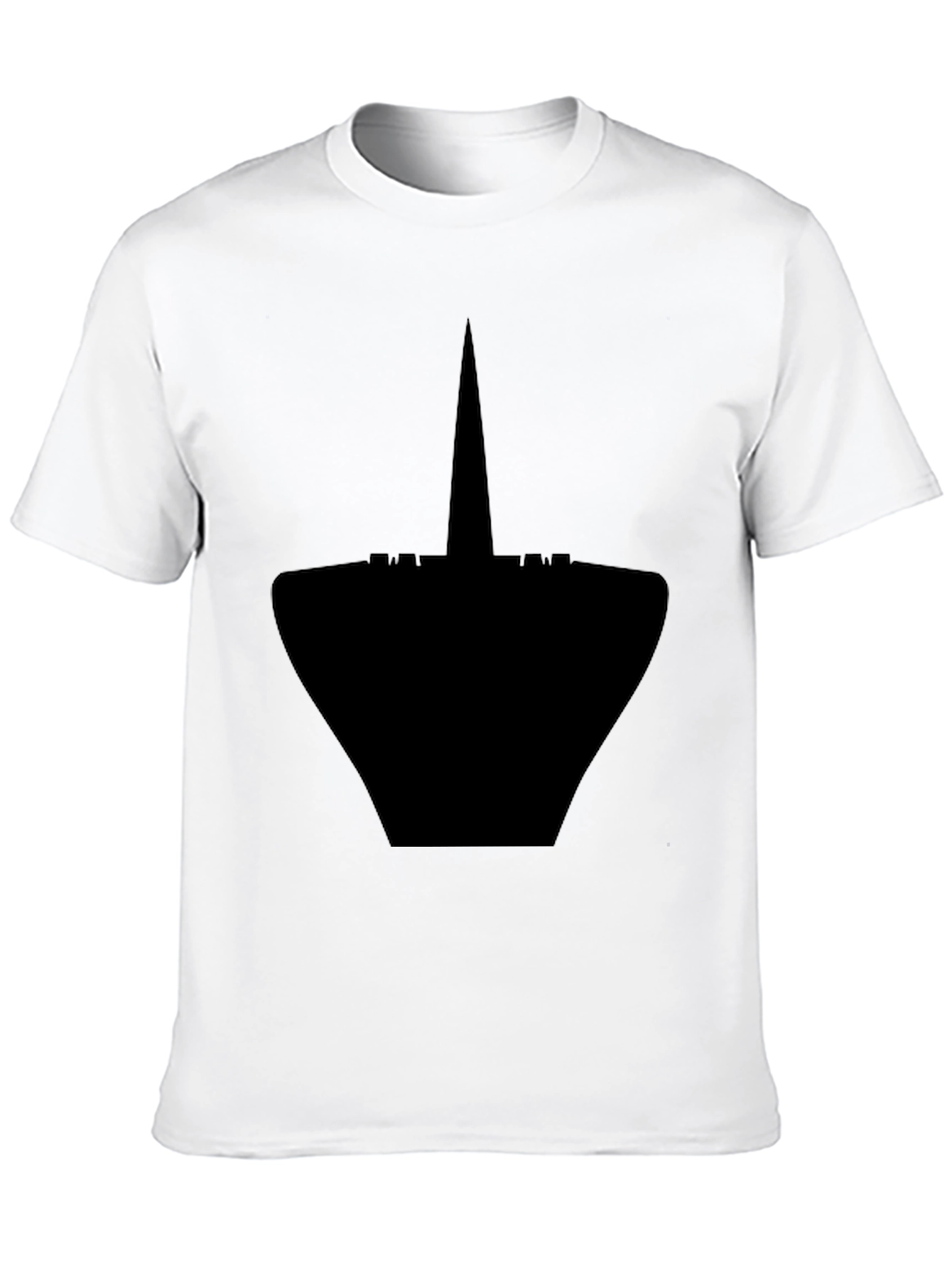 Mens Black Graphic Tee - Modern Silhouette