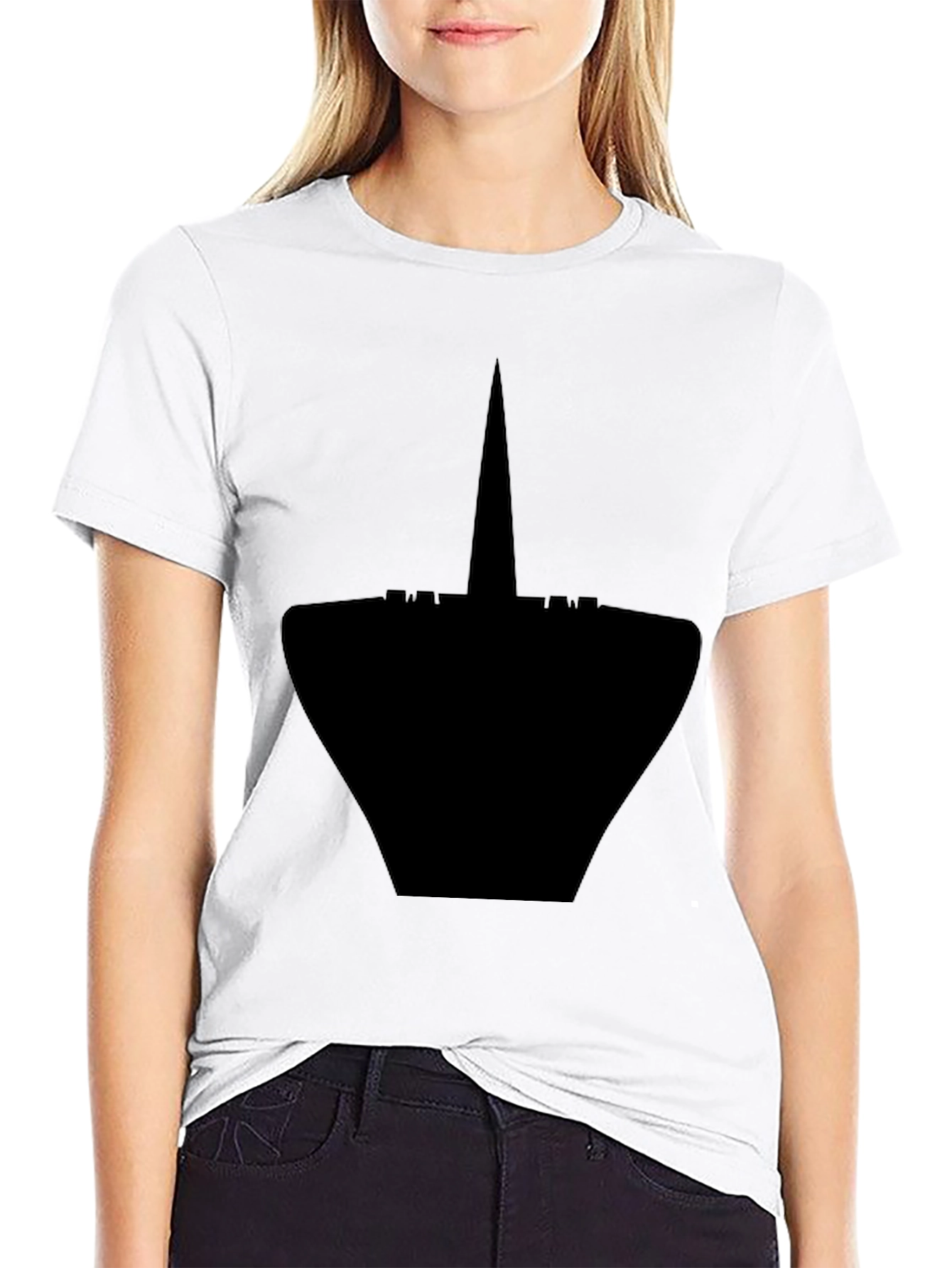Mens Black Graphic Tee - Modern Silhouette