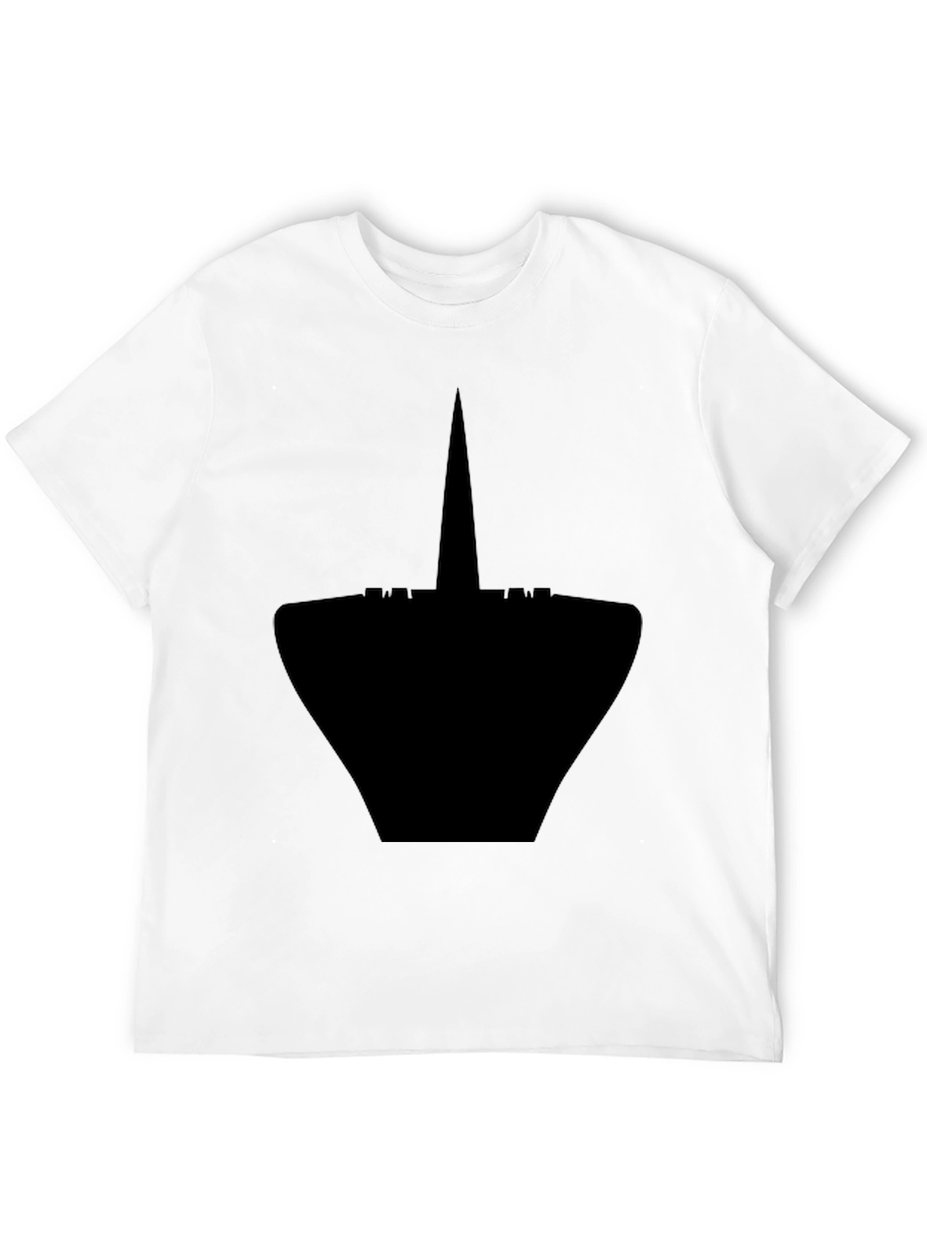 Mens Black Graphic Tee - Modern Silhouette