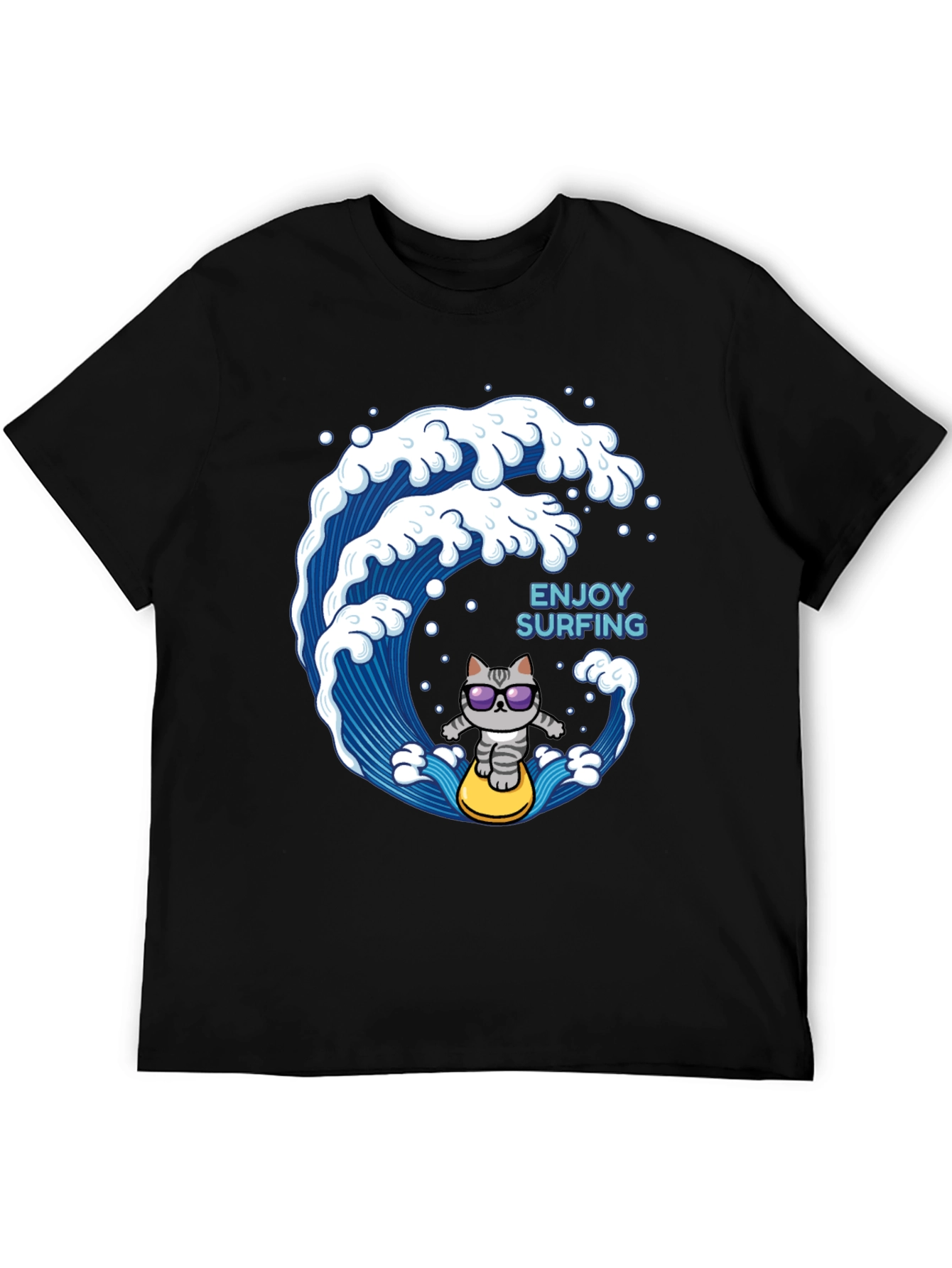 Surfing Cat T-Shirt - Enjoy the Waves!
