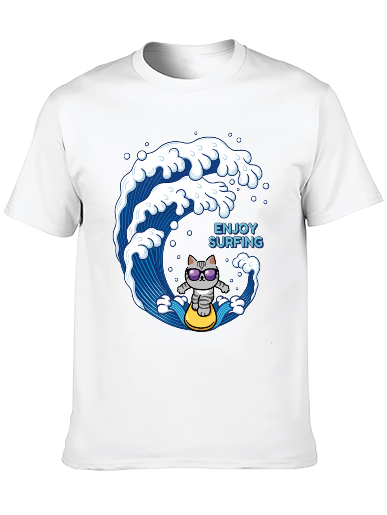 Surfing Cat T-Shirt - Enjoy the Waves!