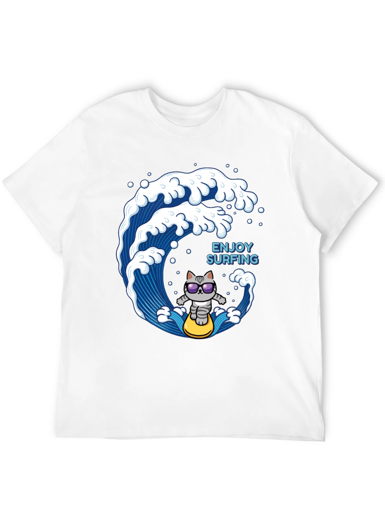Surfing Cat T-Shirt - Enjoy the Waves!