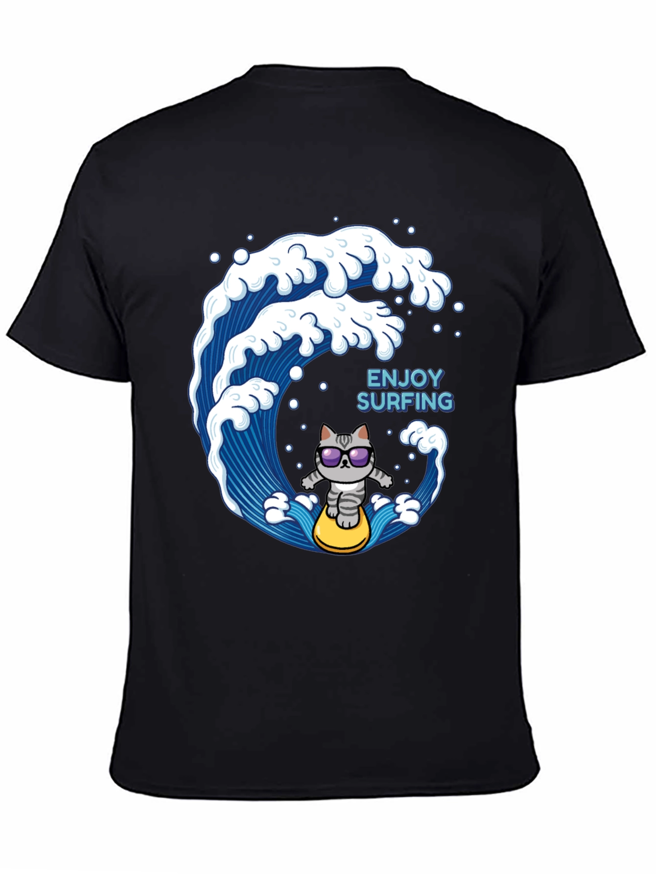 Surfing Cat T-Shirt - Enjoy the Waves!