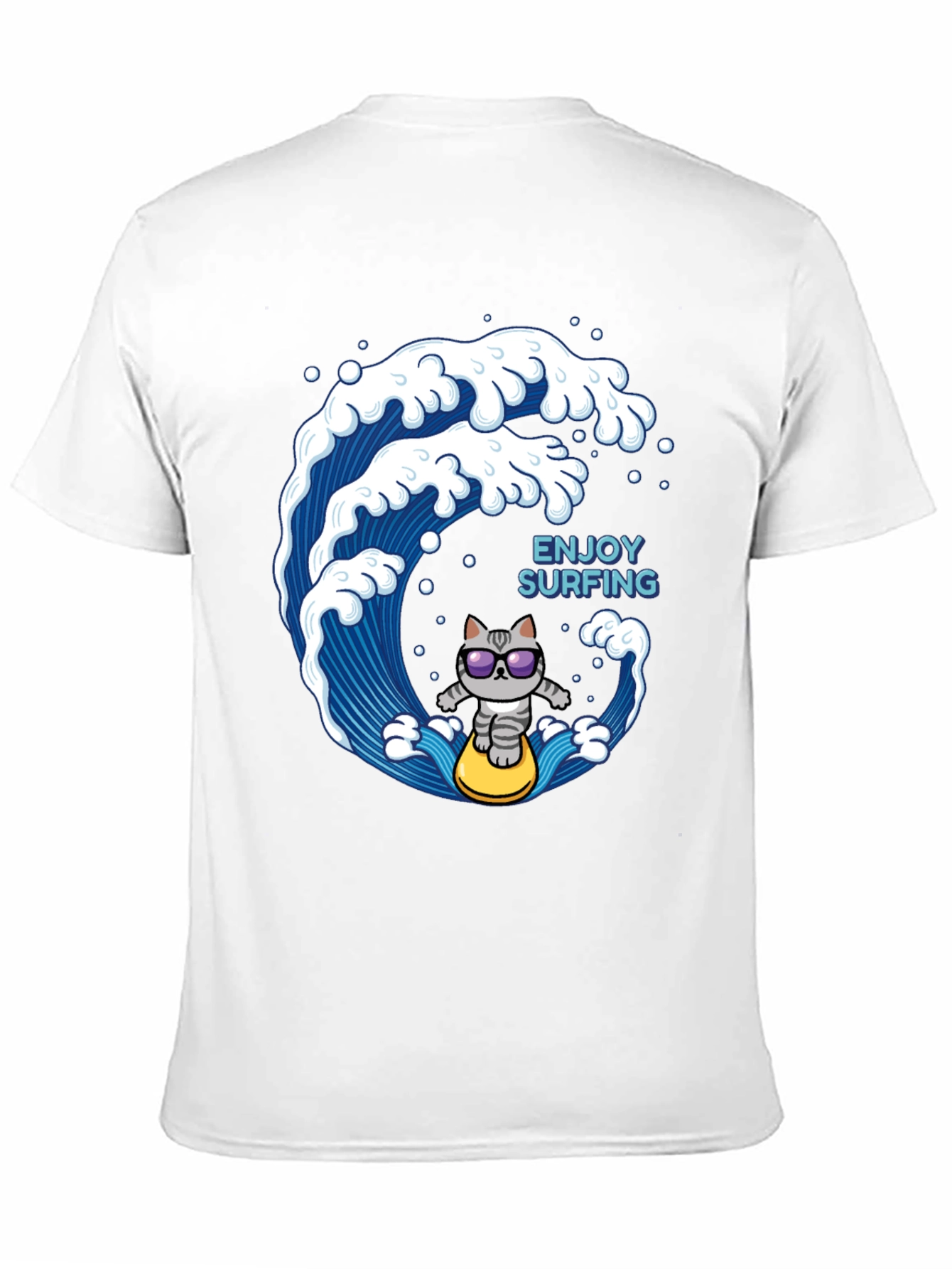 Surfing Cat T-Shirt - Enjoy the Waves!