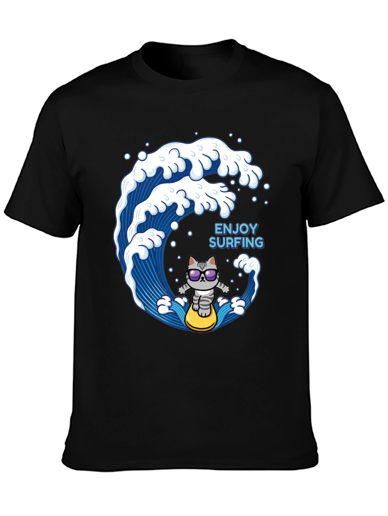 Surfing Cat T-Shirt - Enjoy the Waves!