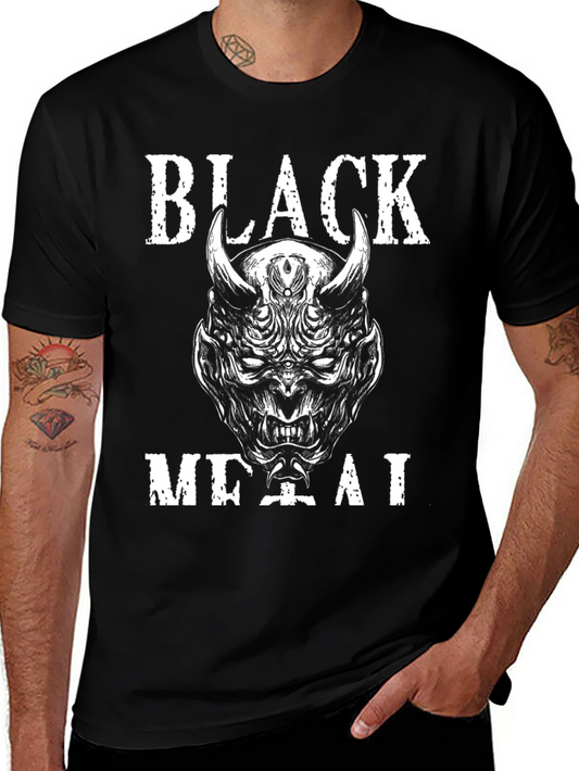 Black Metal Graphic Tee - Devil Design