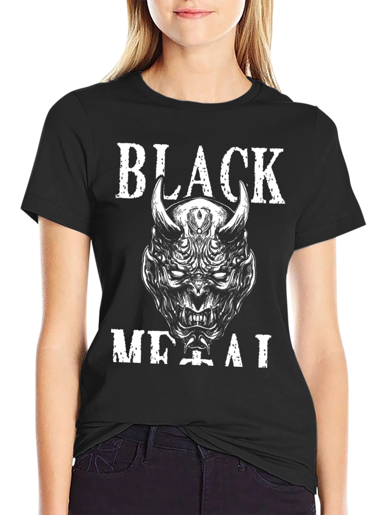 Black Metal Graphic Tee - Devil Design