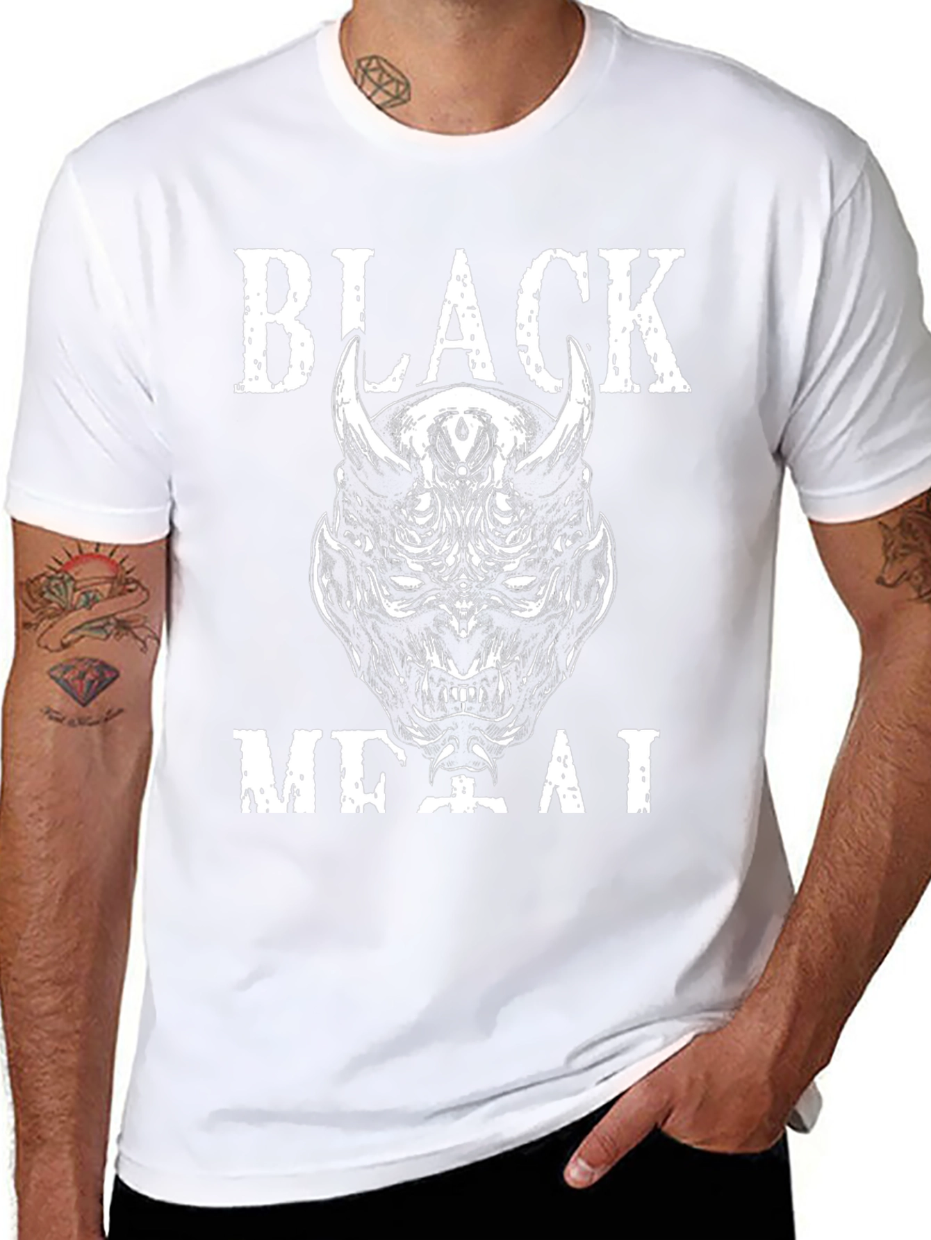 Black Metal Graphic Tee - Devil Design
