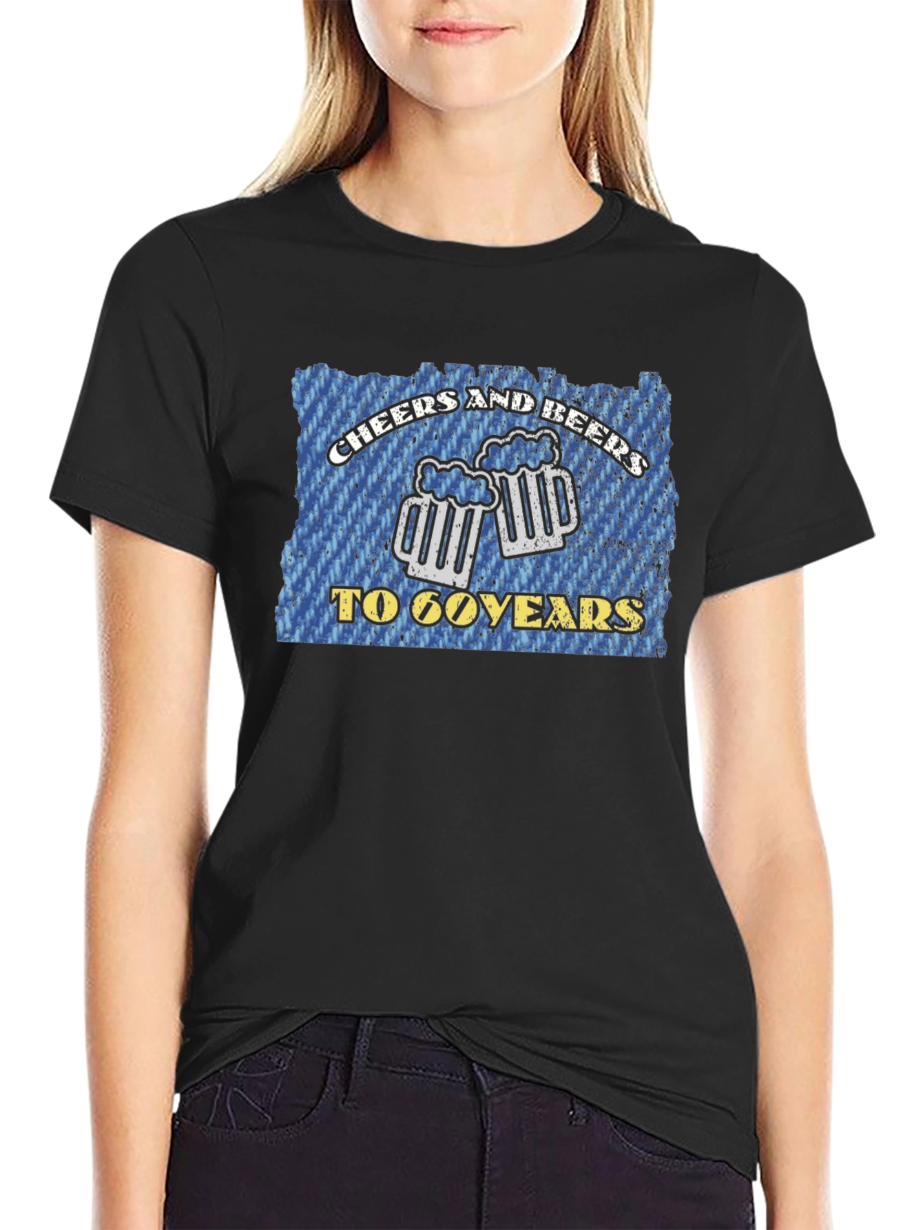 Cheers and Beers to 60 Years Black T-Shirt