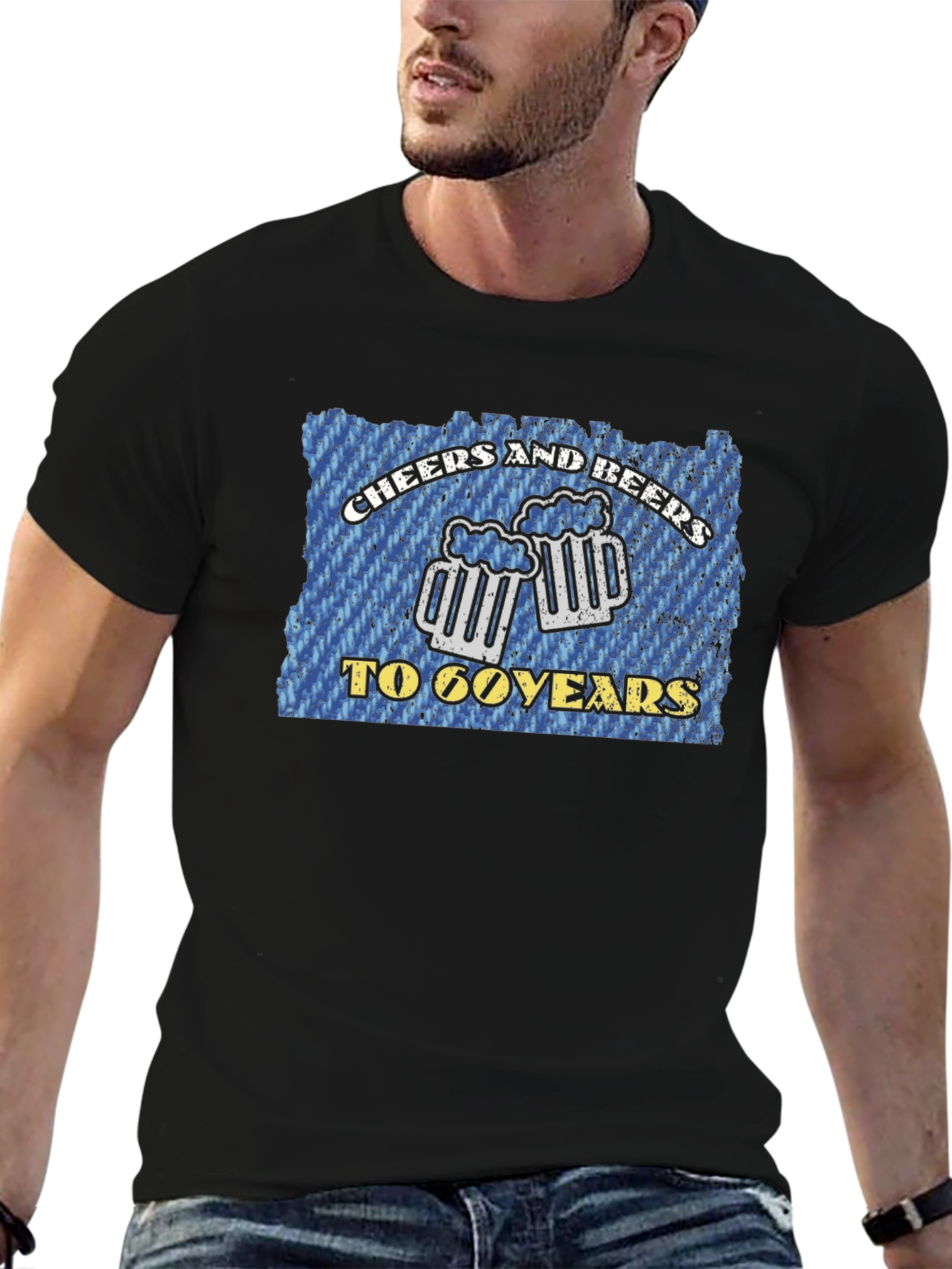 Cheers and Beers to 60 Years Black T-Shirt