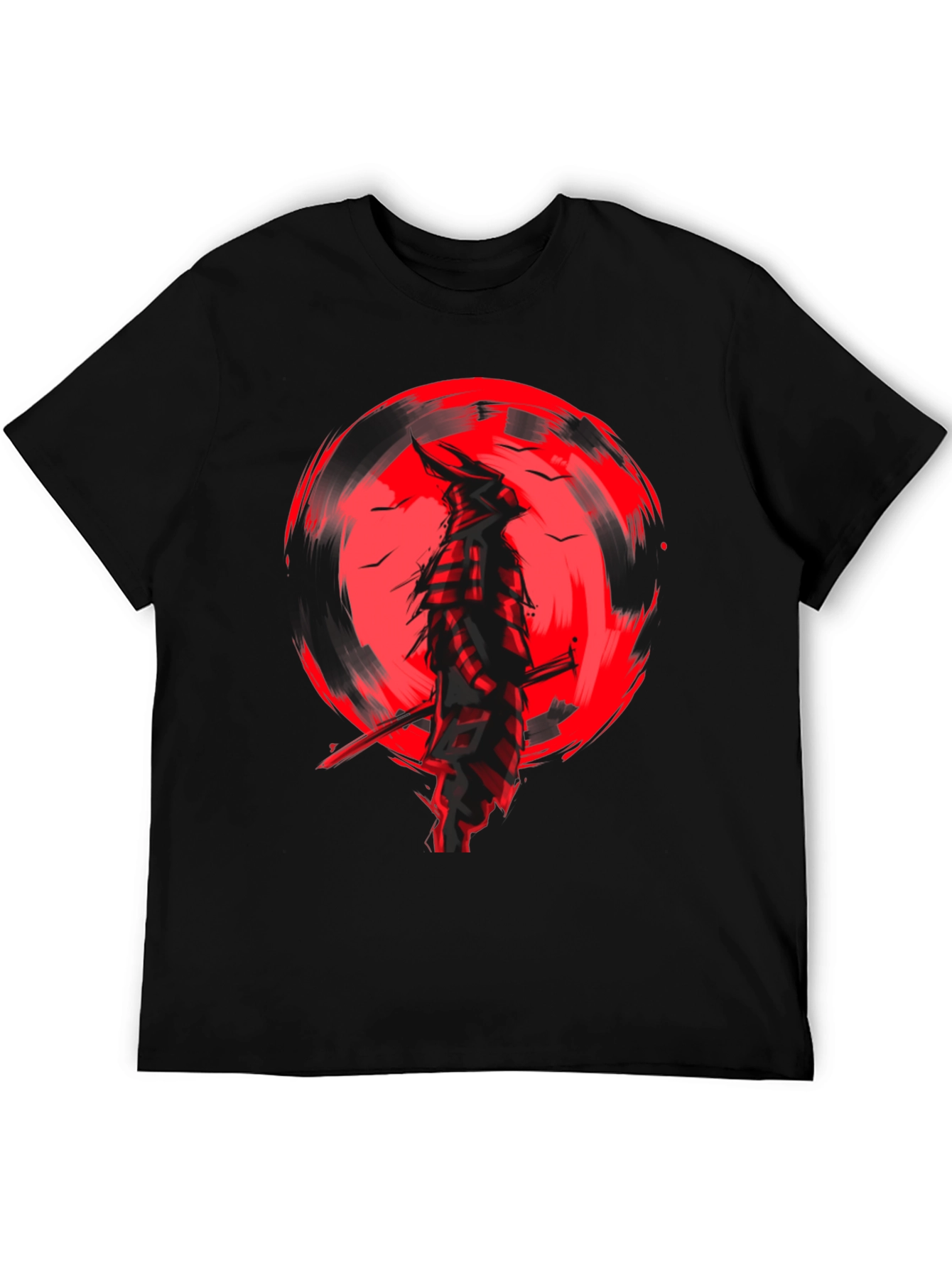 Samurai Graphic T-Shirt - Black Cotton Blend