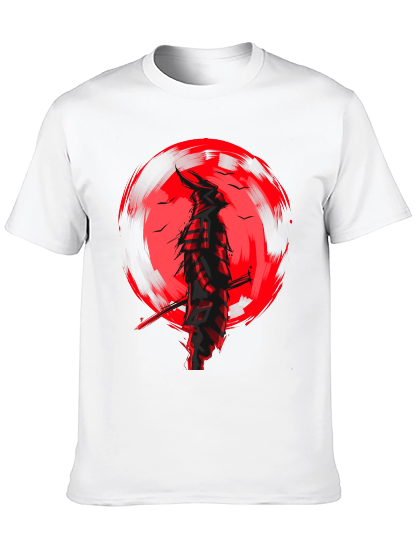Samurai Graphic T-Shirt - Black Cotton Blend