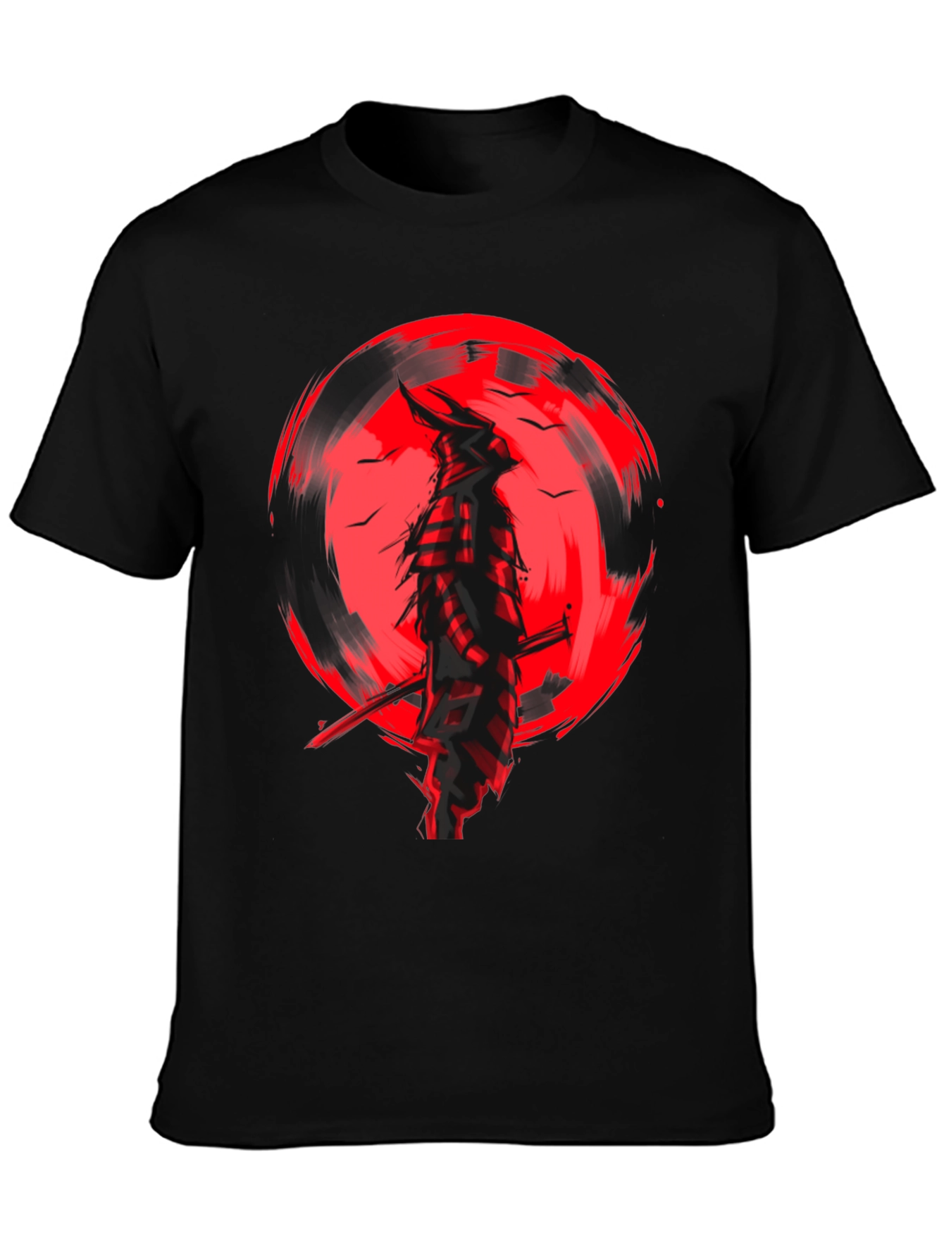 Samurai Graphic T-Shirt - Black Cotton Blend