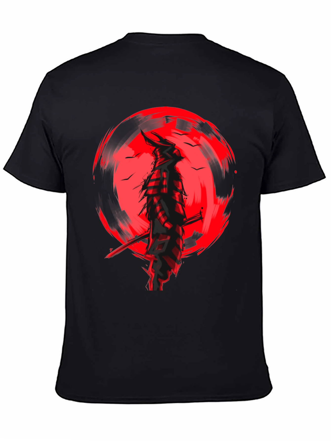 Samurai Graphic T-Shirt - Black Cotton Blend