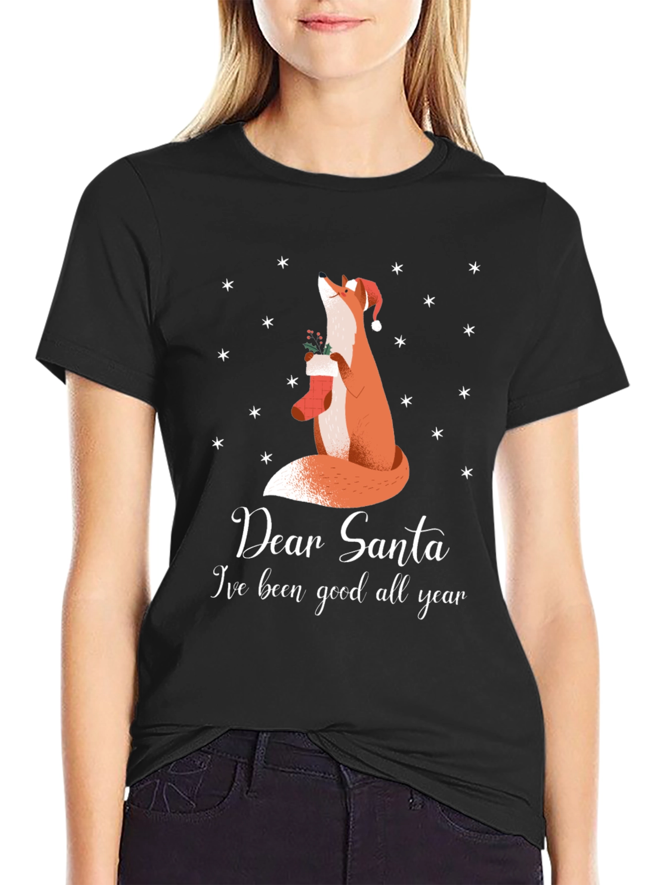 Dear Santa Fox Christmas T-Shirt - Good All Year