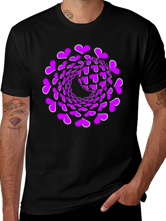 Heart Swirl Graphic Black T-Shirt