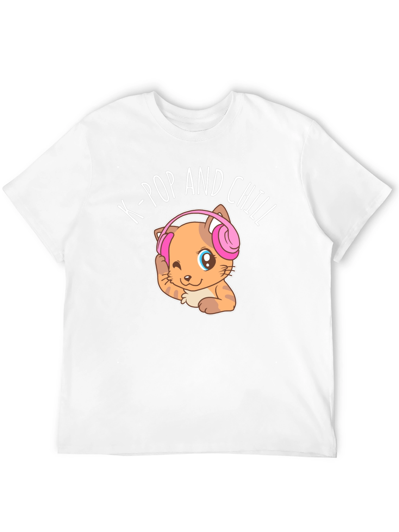 K-Pop and Chill Cat Graphic Tee
