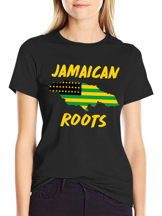 Jamaican Roots T-Shirt - Black Graphic Tee