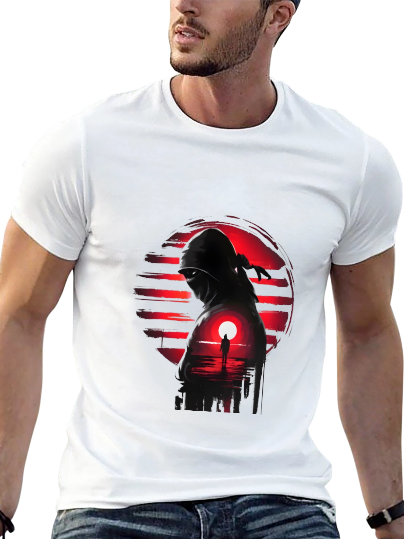 Ninja Sunset Graphic Tee - Cool Graphic T-Shirt