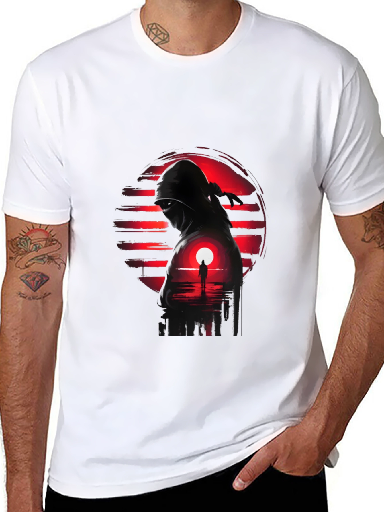 Ninja Sunset Graphic Tee - Cool Graphic T-Shirt