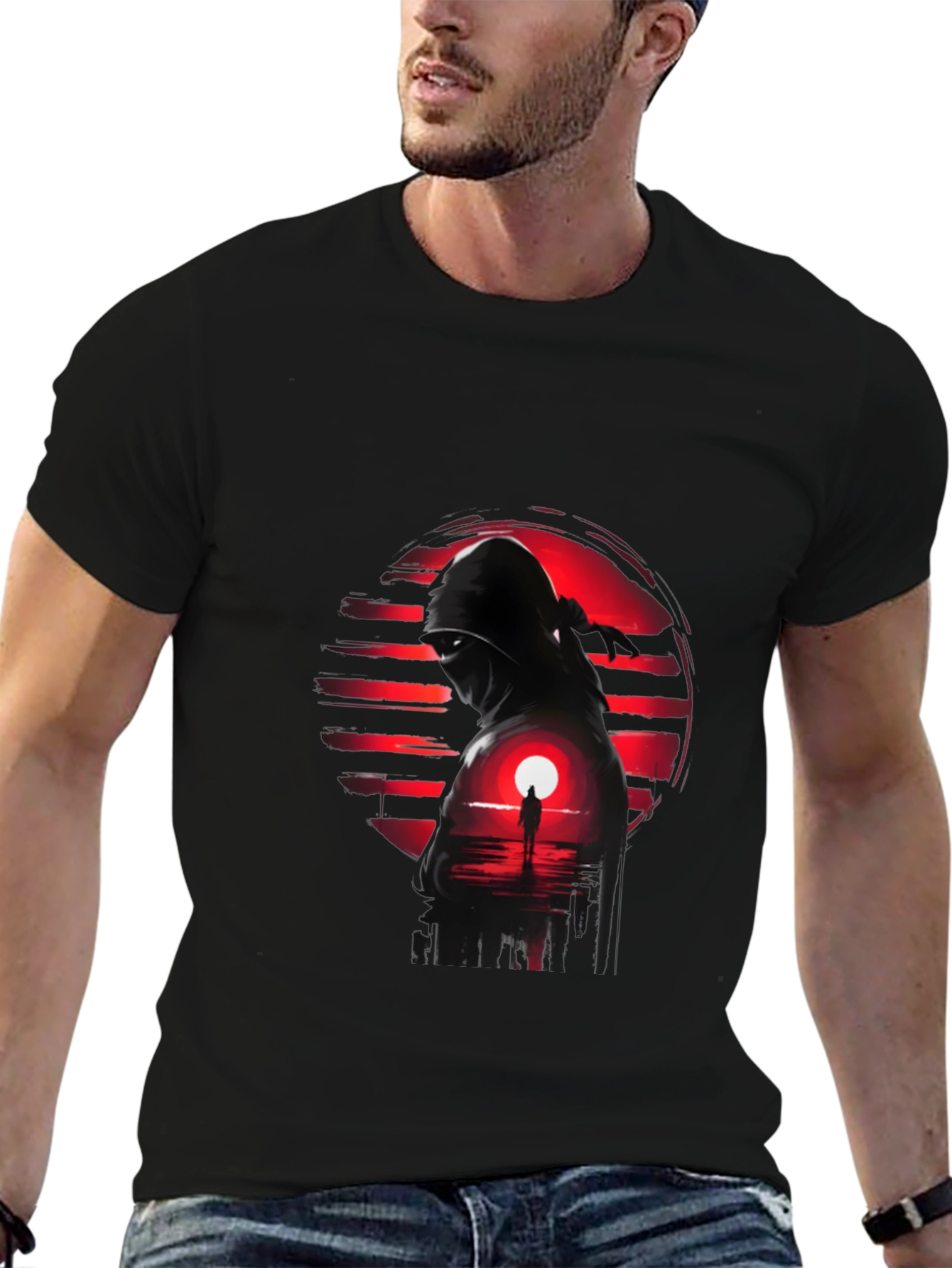 Ninja Sunset Graphic Tee - Cool Graphic T-Shirt