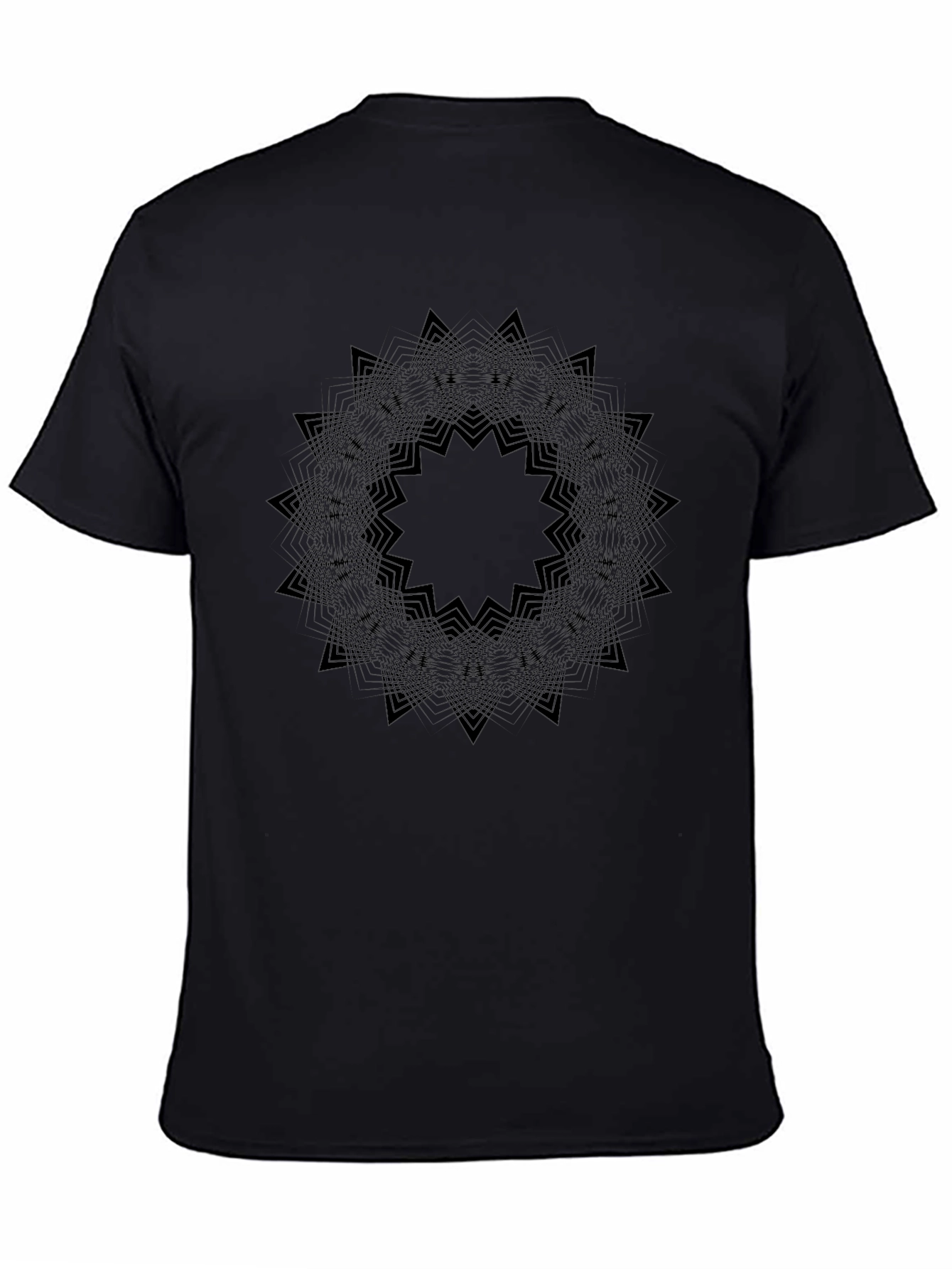 Geometric Mandala Black Graphic Tee