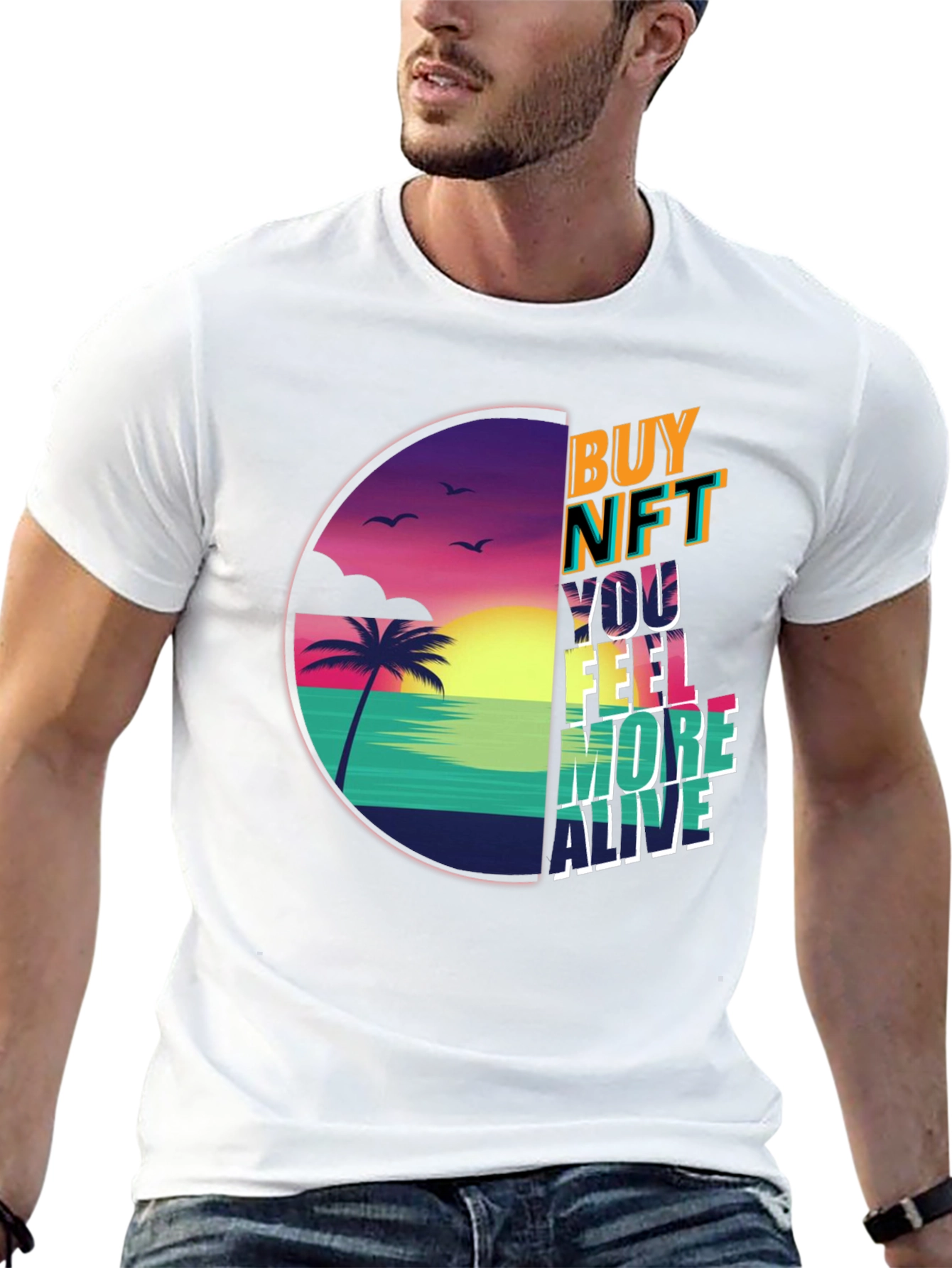 Buy NFT T-Shirt: Beach Vibes & Crypto Style