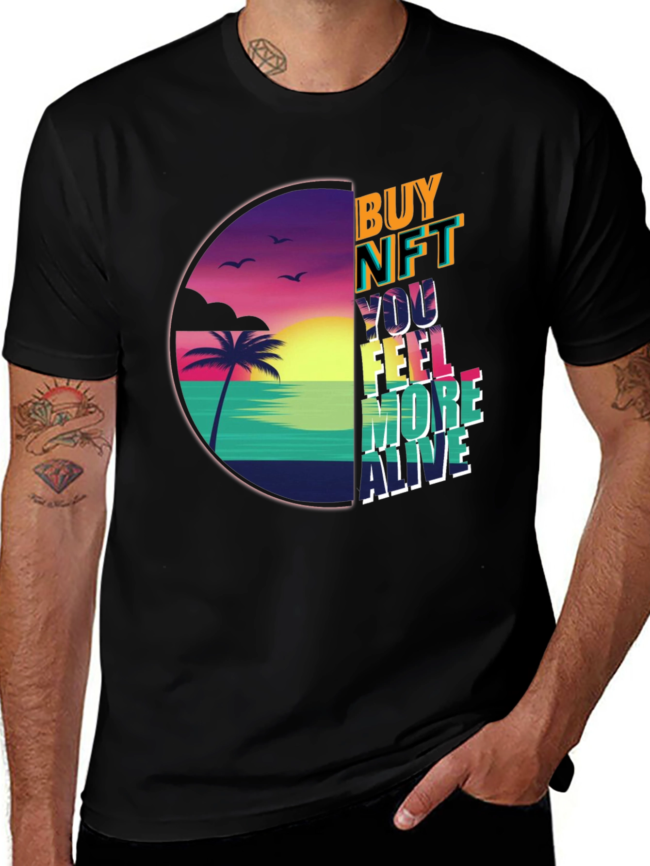 Buy NFT T-Shirt: Beach Vibes & Crypto Style