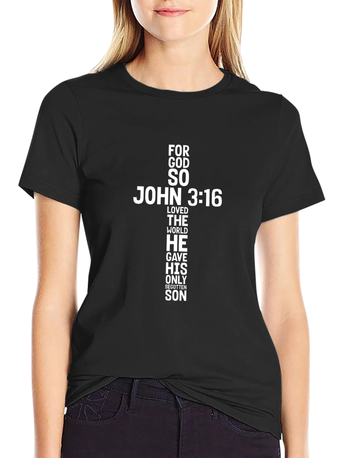 John 3:16 Graphic Tee - Black