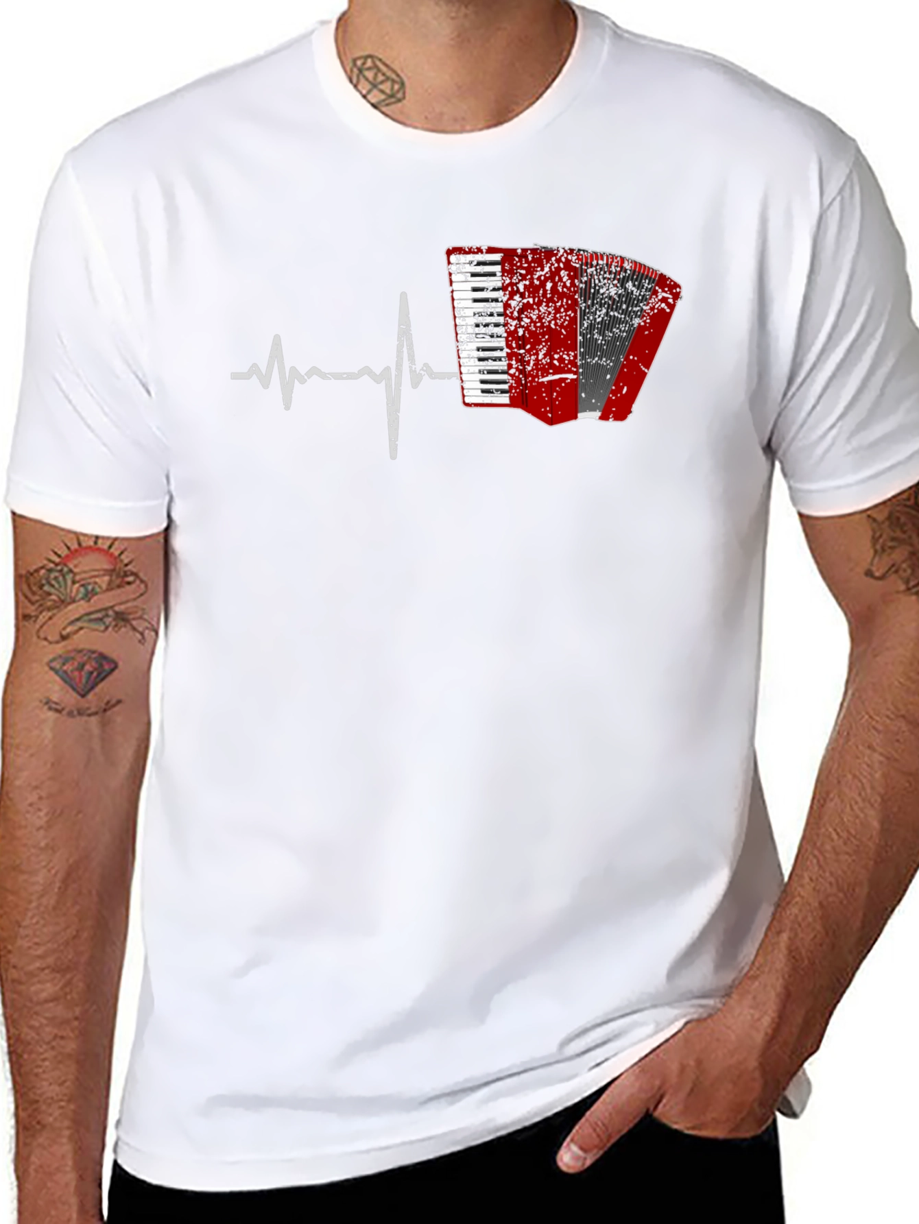 Accordion Heartbeat T-Shirt - Musician Tee