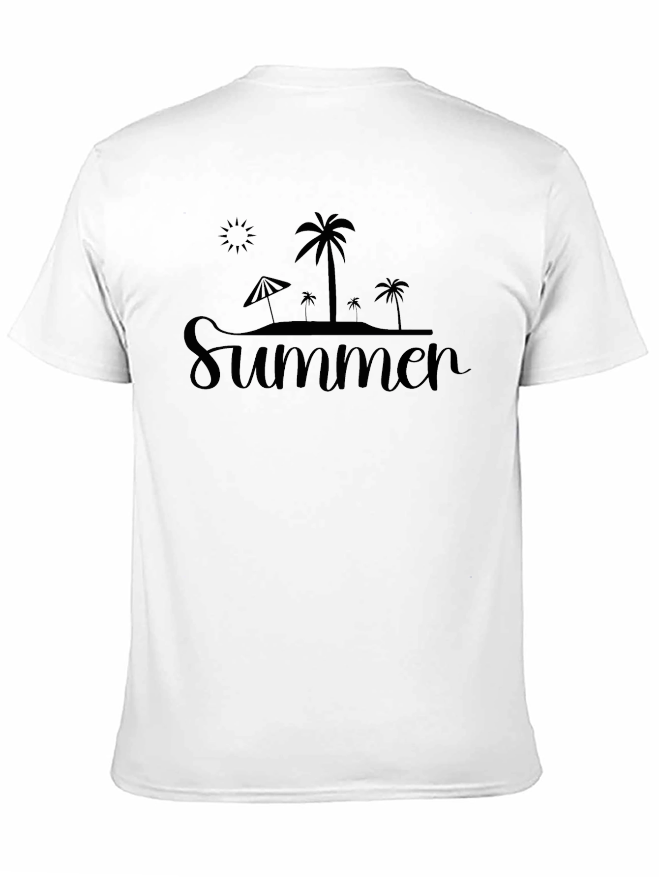 Summer Beach Graphic Black T-Shirt