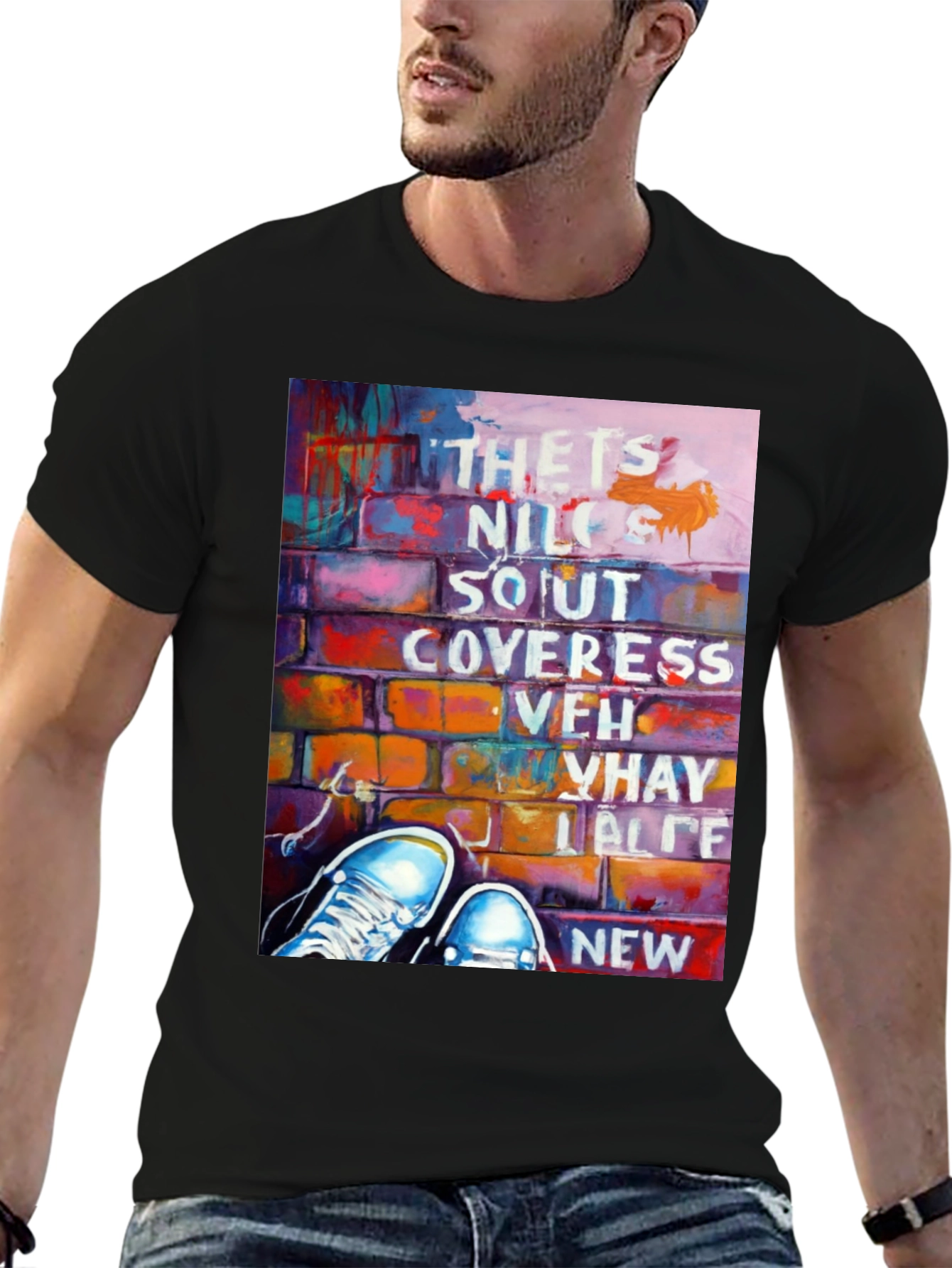 Urban Graffiti Brick Wall T-Shirt