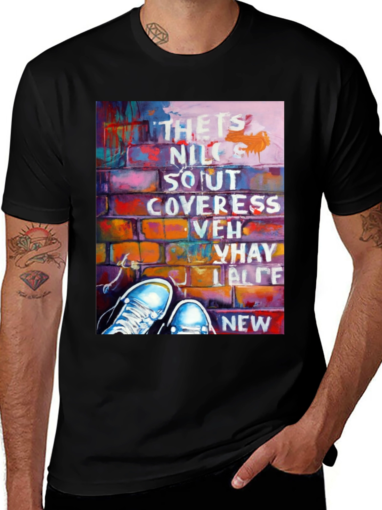 Urban Graffiti Brick Wall T-Shirt