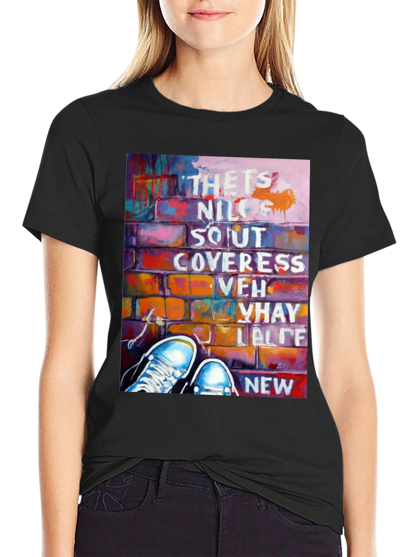 Urban Graffiti Brick Wall T-Shirt