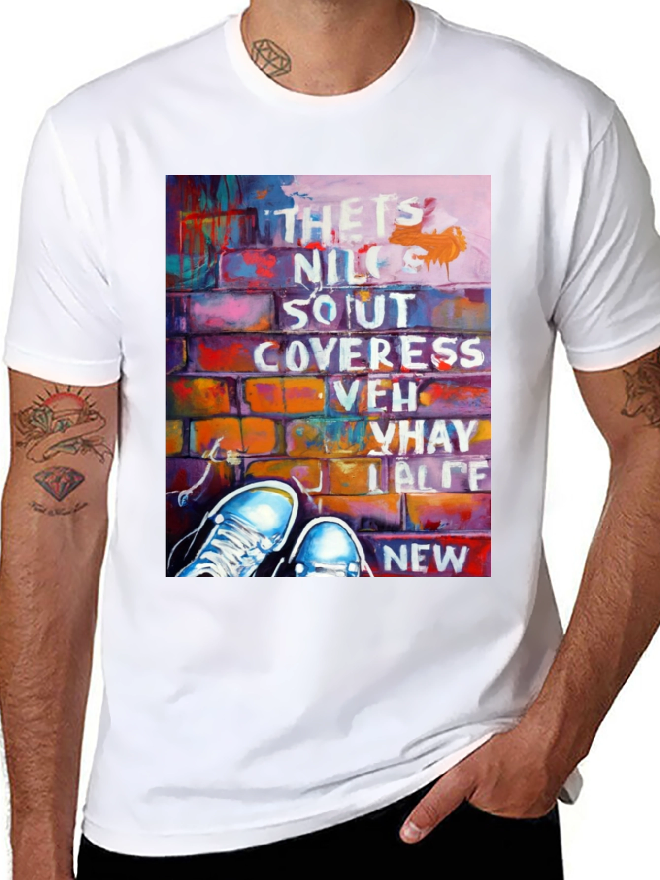 Urban Graffiti Brick Wall T-Shirt