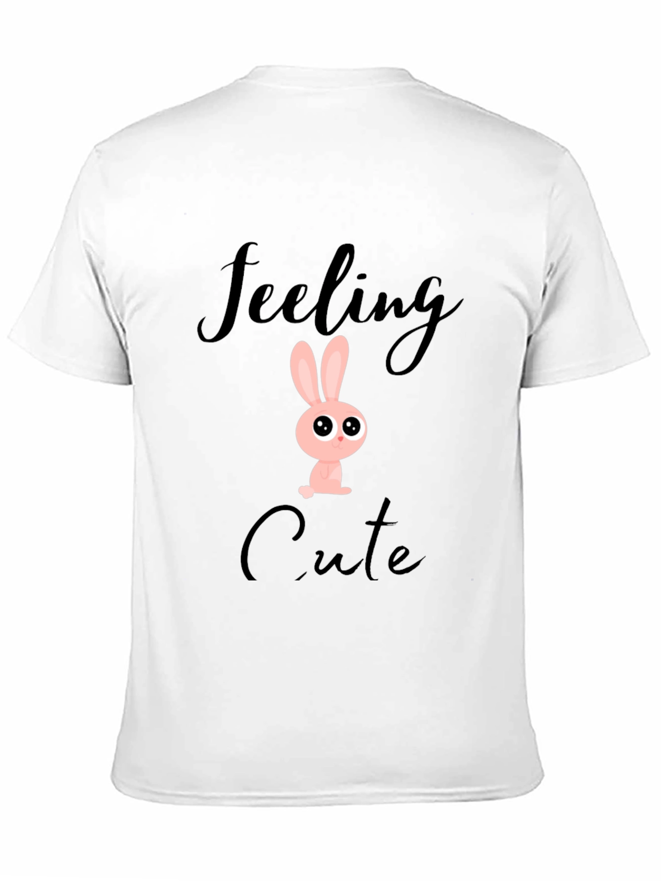 Feeling Cute Bunny Graphic Black T-Shirt