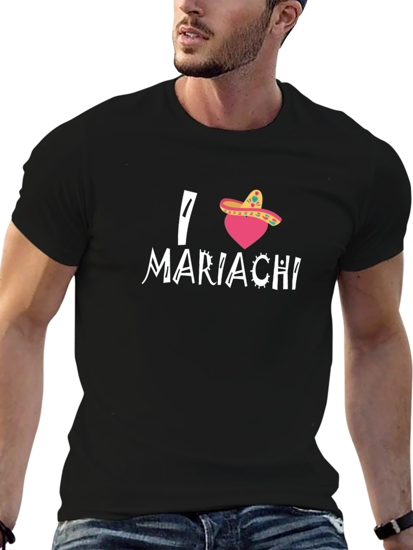 I Heart Mariachi Black T-Shirt