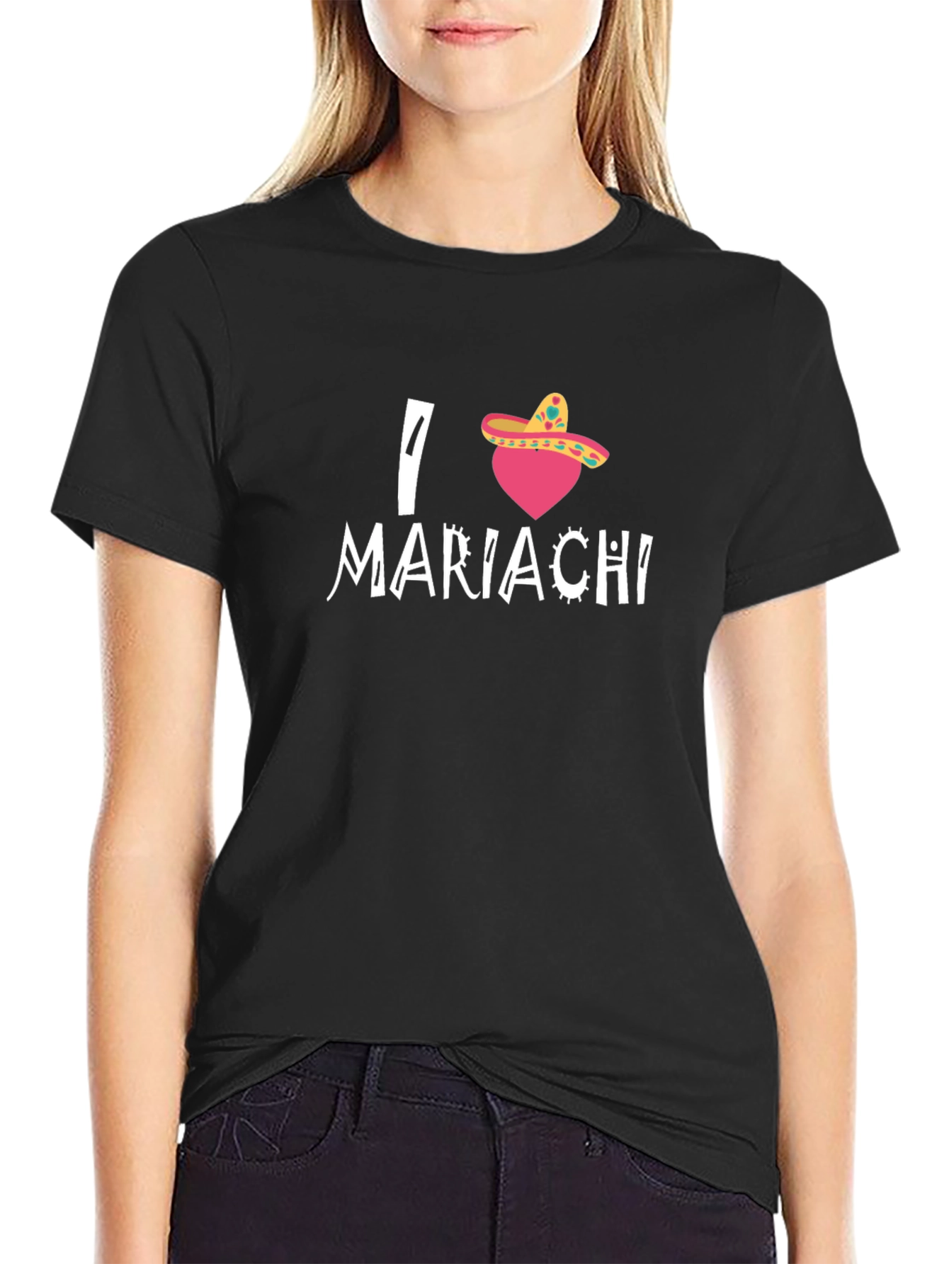 I Heart Mariachi Black T-Shirt
