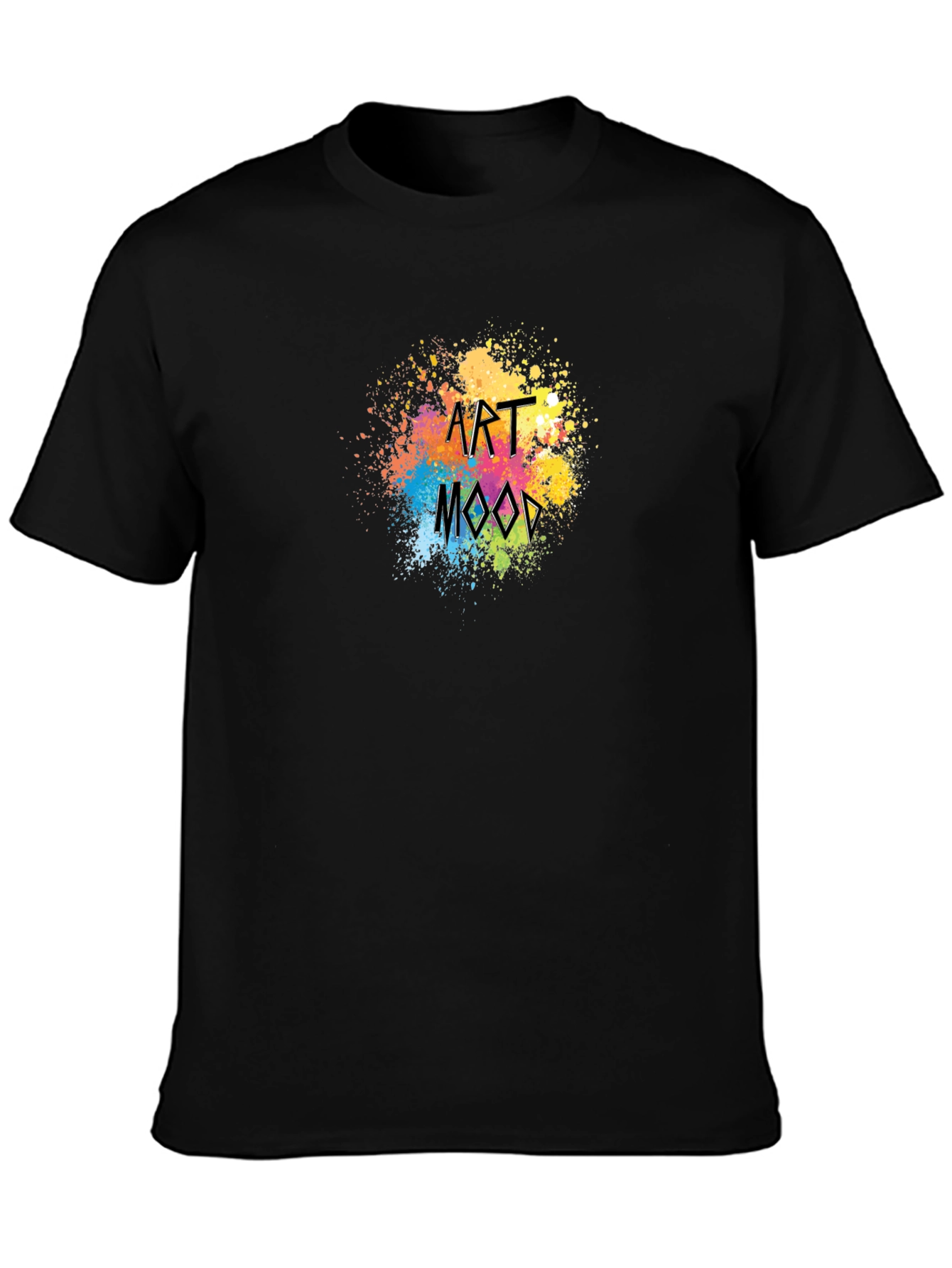 Art Mood Black T-Shirt - Stylish Paint Splatter Design