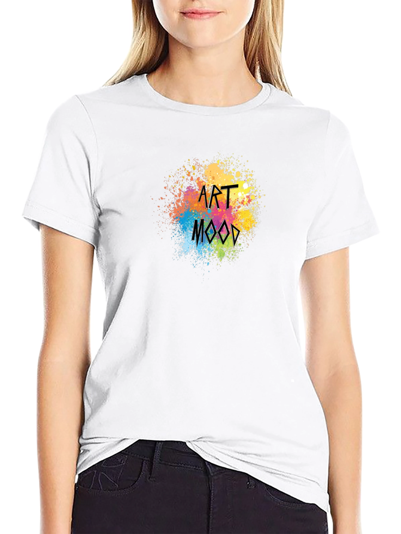 Art Mood Black T-Shirt - Stylish Paint Splatter Design