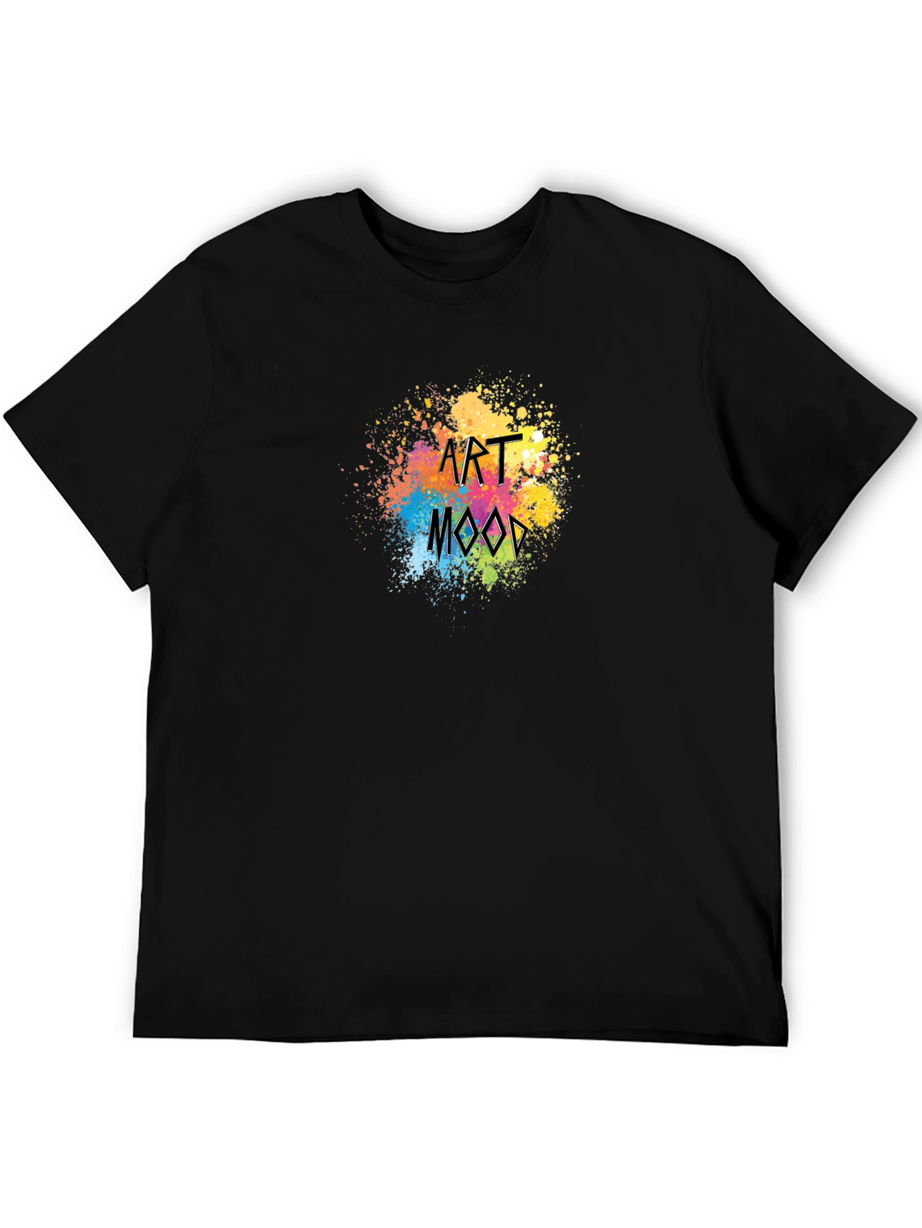 Art Mood Black T-Shirt - Stylish Paint Splatter Design