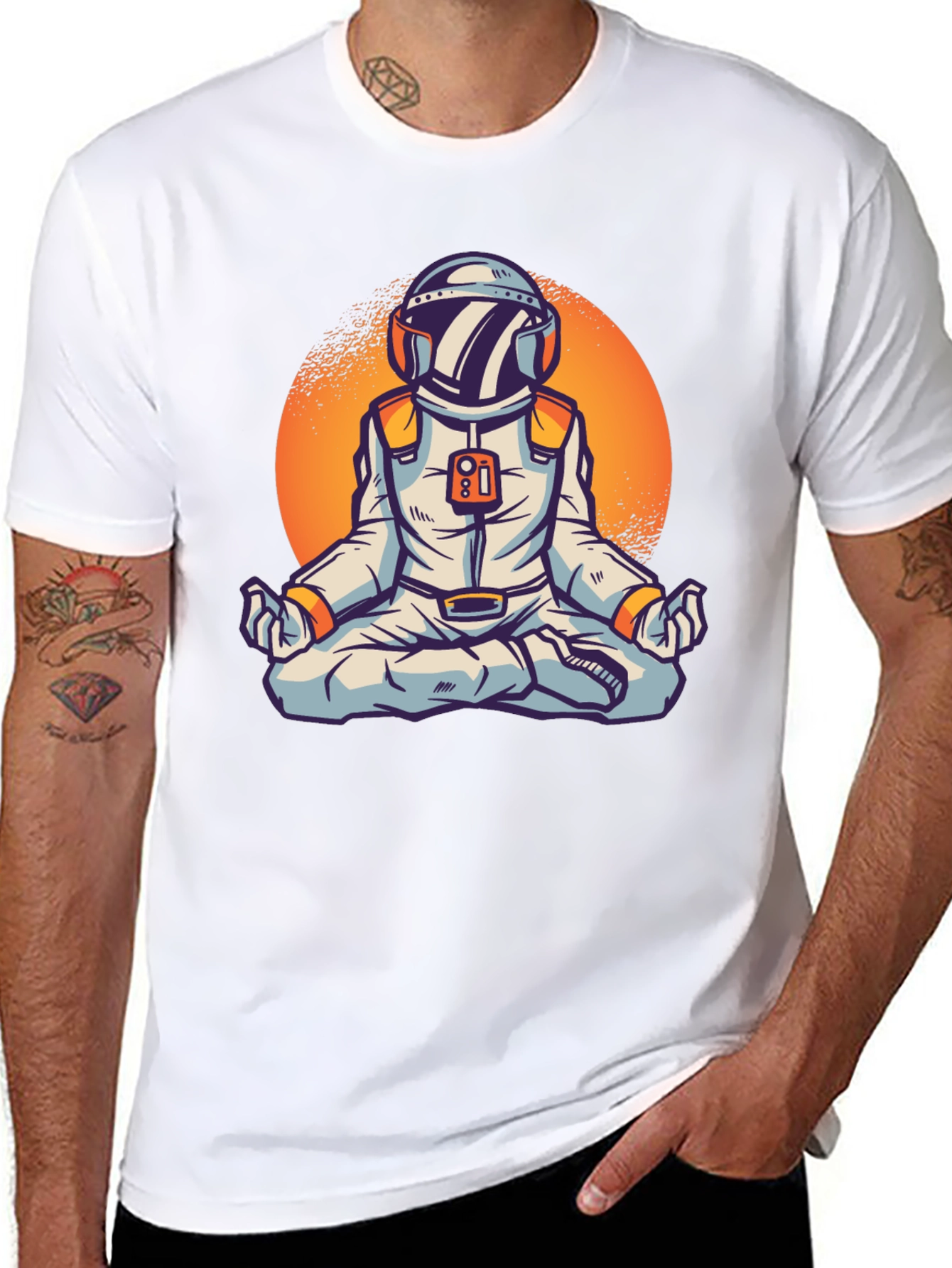 Meditating Astronaut Graphic Tee